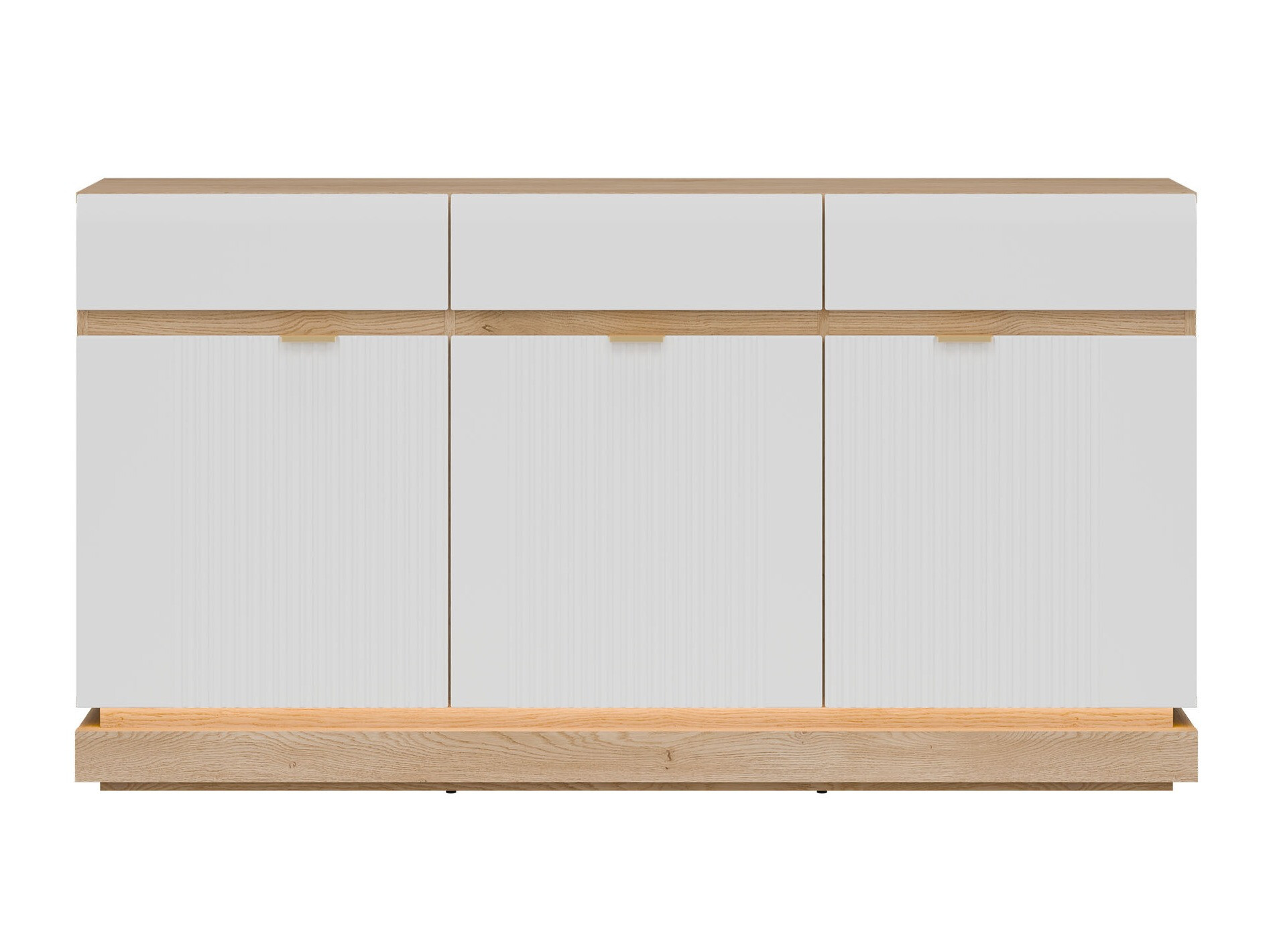 Komoda Teselbu 104 (Balta + Ąžuolas)