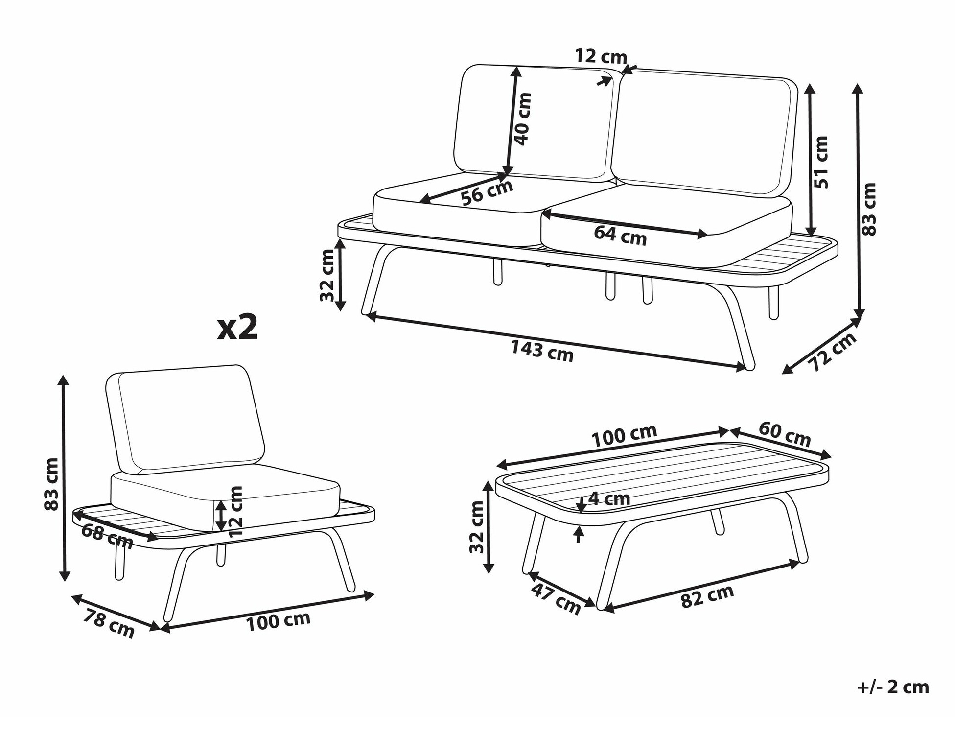 Lauko baldų komplektas Berwyn 2620