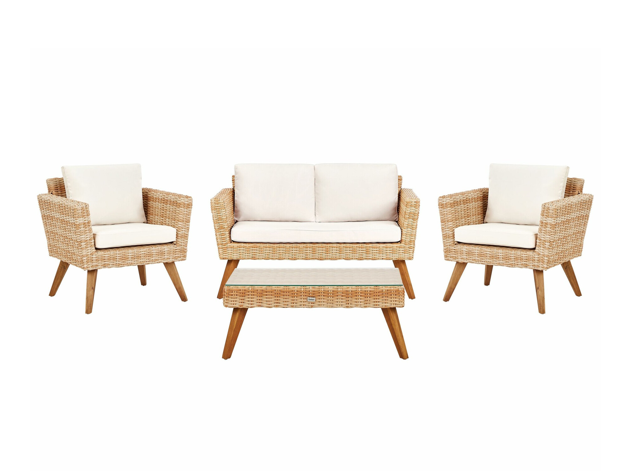 Lauko baldų komplektas Berwyn 2626 (Šviesi ruda + Balta)