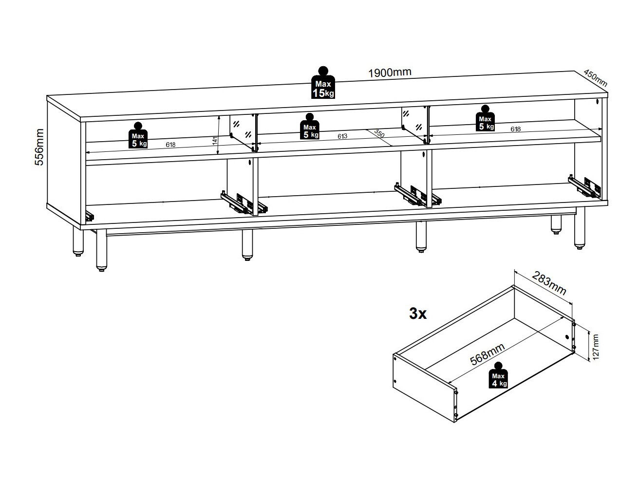 TV staliukas Morfloe 100