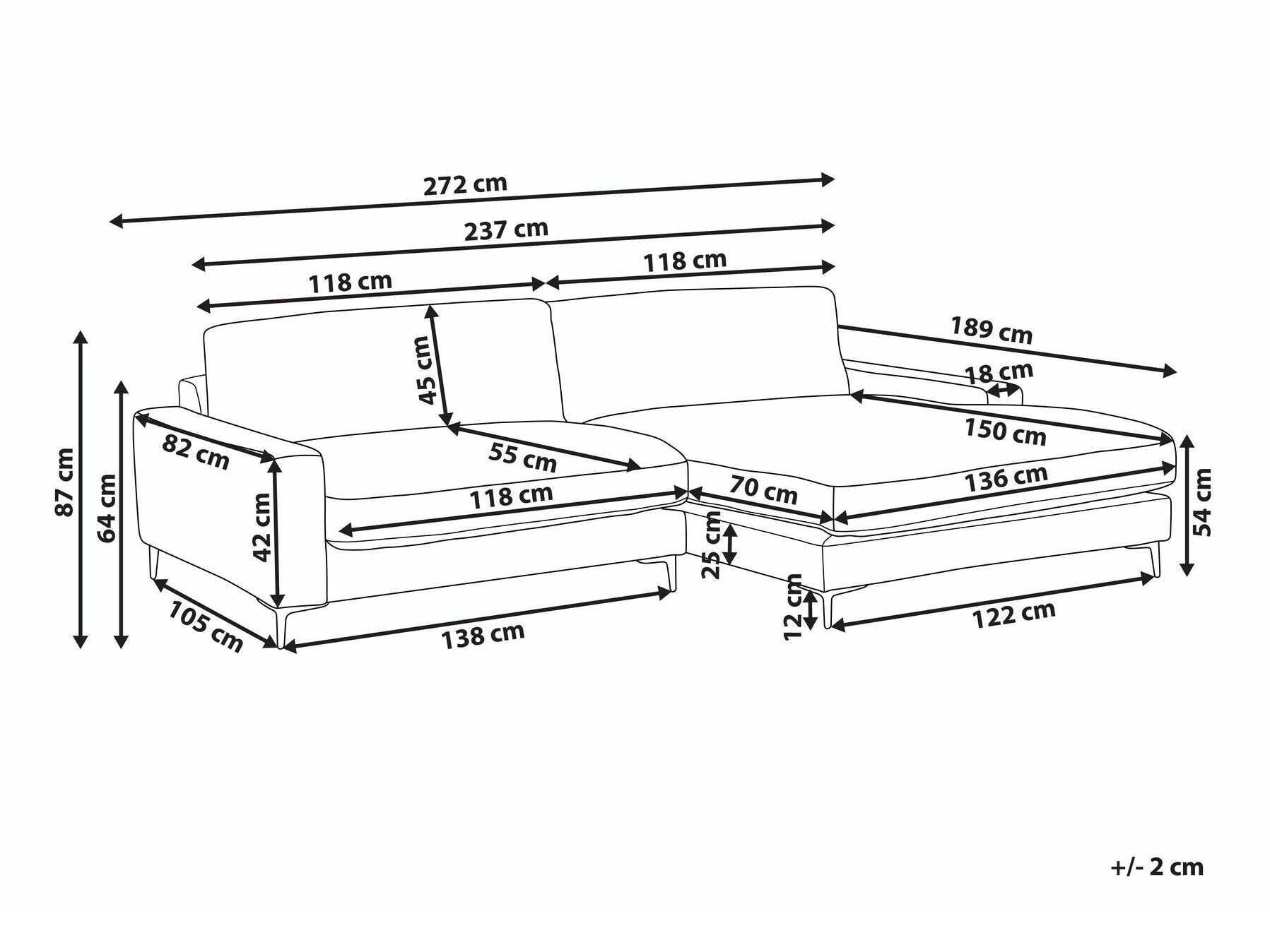Minkštas kampas Berwyn 2398 (Raudona)