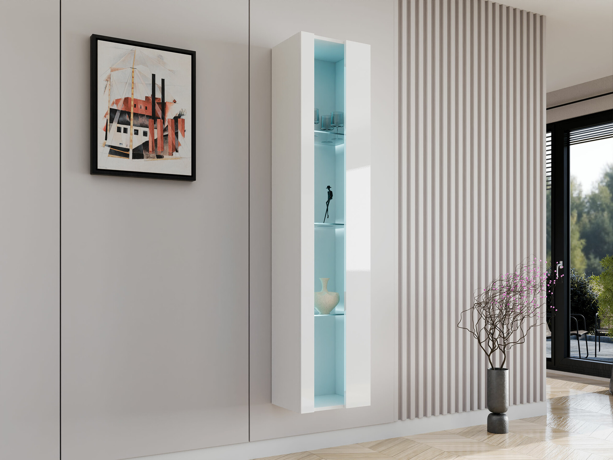 Pakabinama lentyna Venenou 130 (Balta + Blizgi balta)