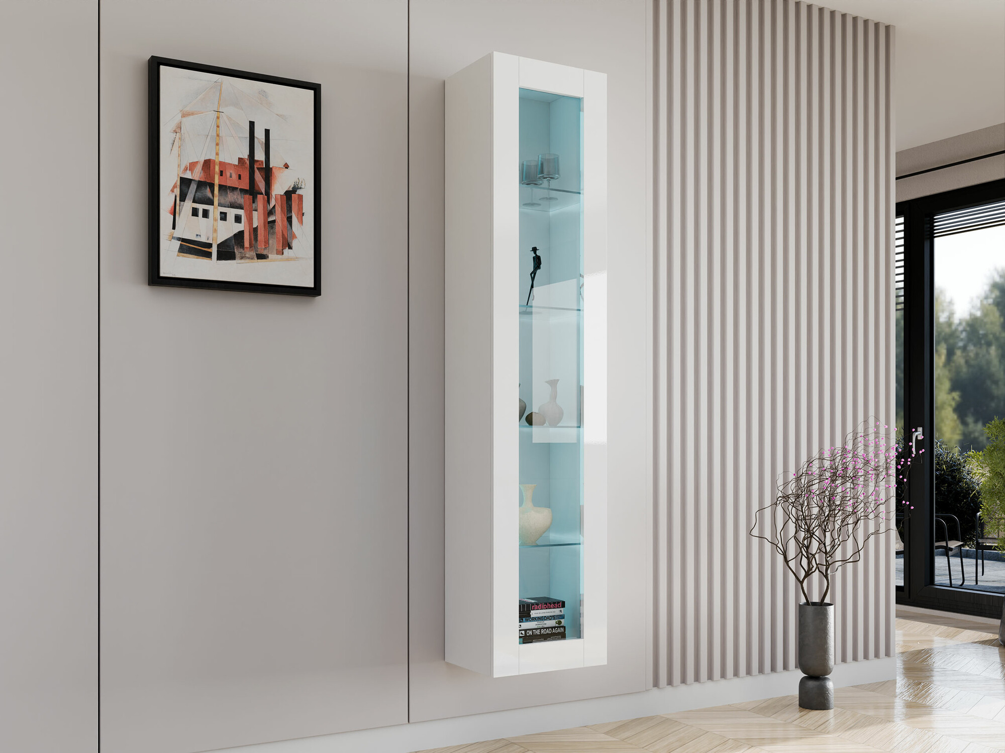 Pakabinama lentyna Vilrin IV (Balta + Blizgi balta)