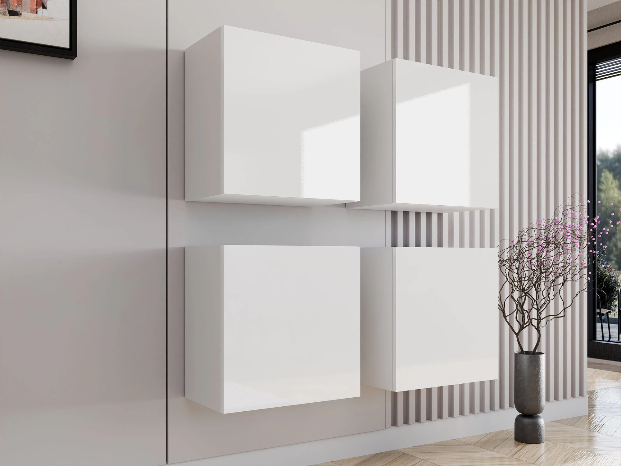 Spintelių komplektas Vilrin (Balta + Blizgi balta)