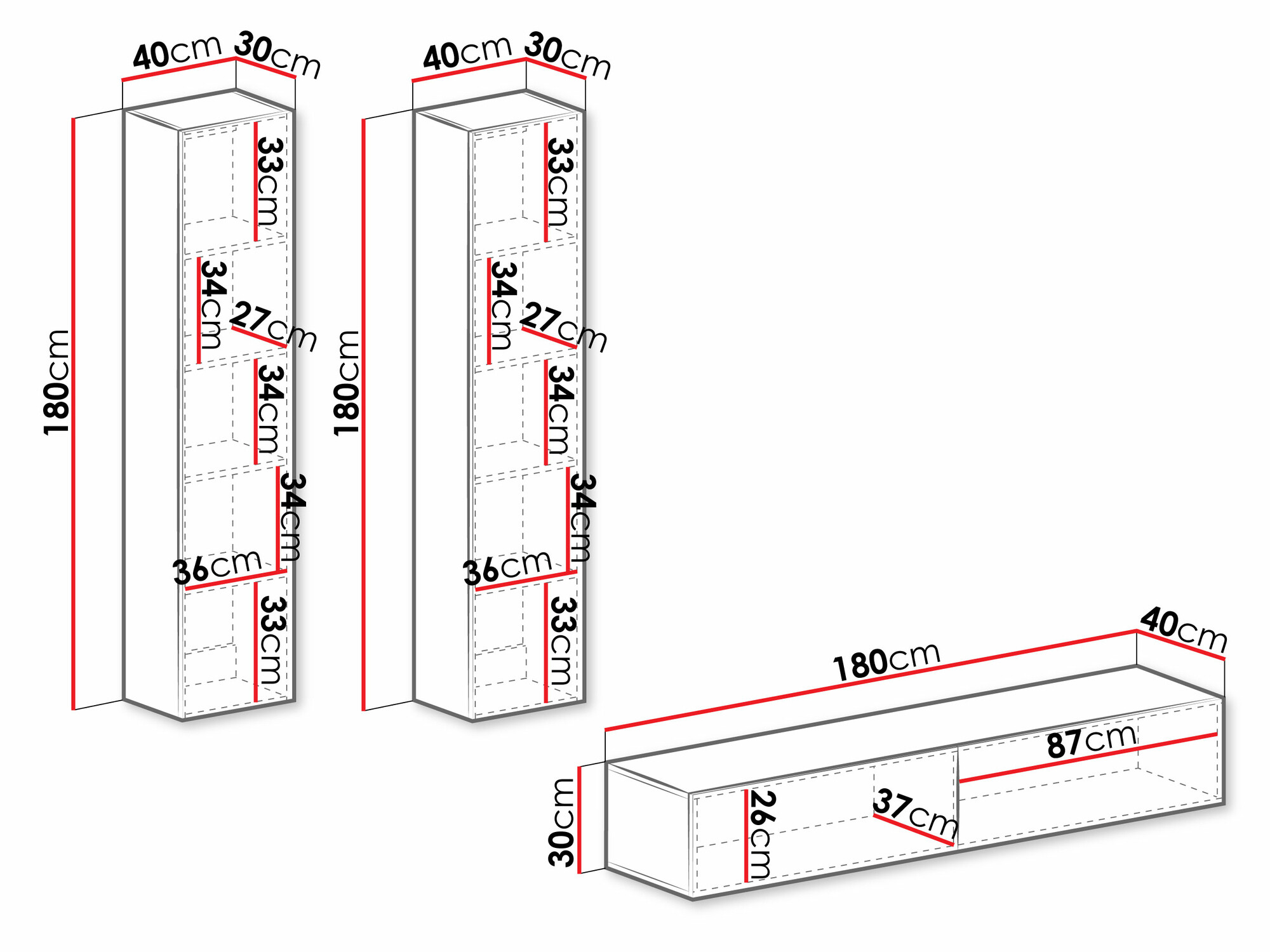 Svetainės komplektas Venenou 103 (Juoda + Blizgi juoda)