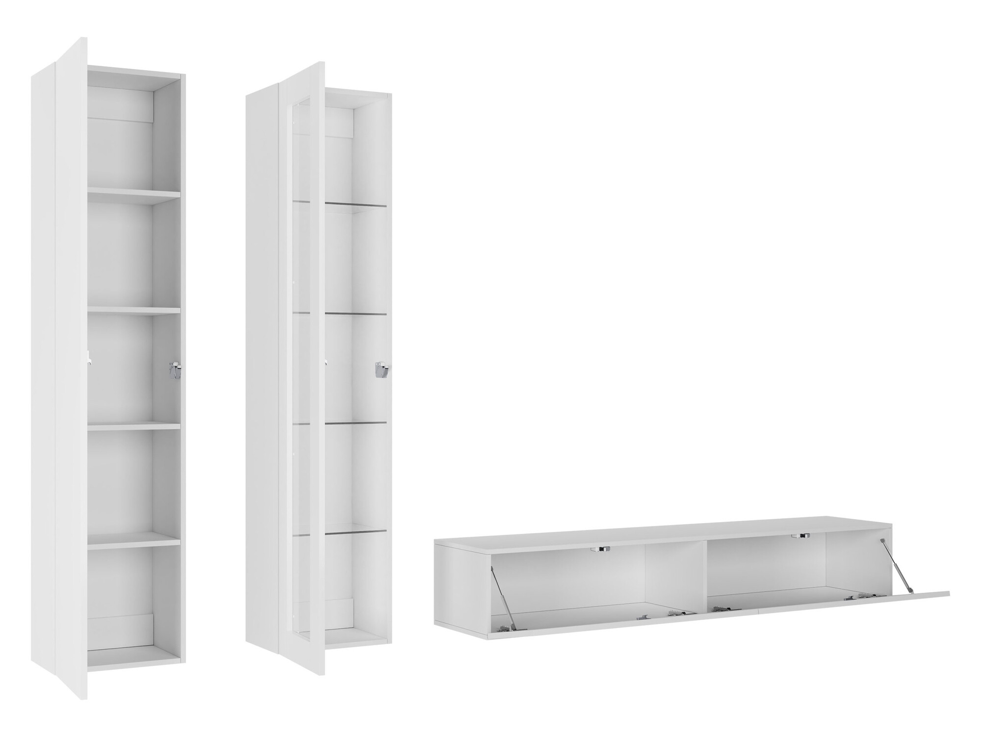 Svetainės komplektas Vilrin I (Balta + Blizgi balta)