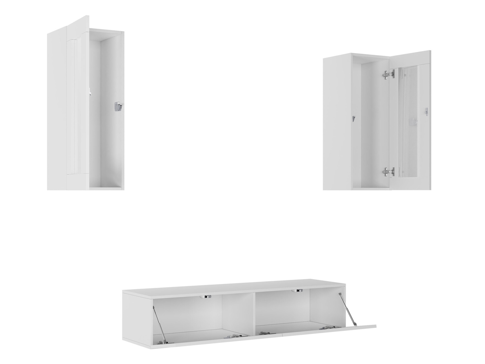 Svetainės komplektas Vilrin IX (Balta + Blizgi balta)