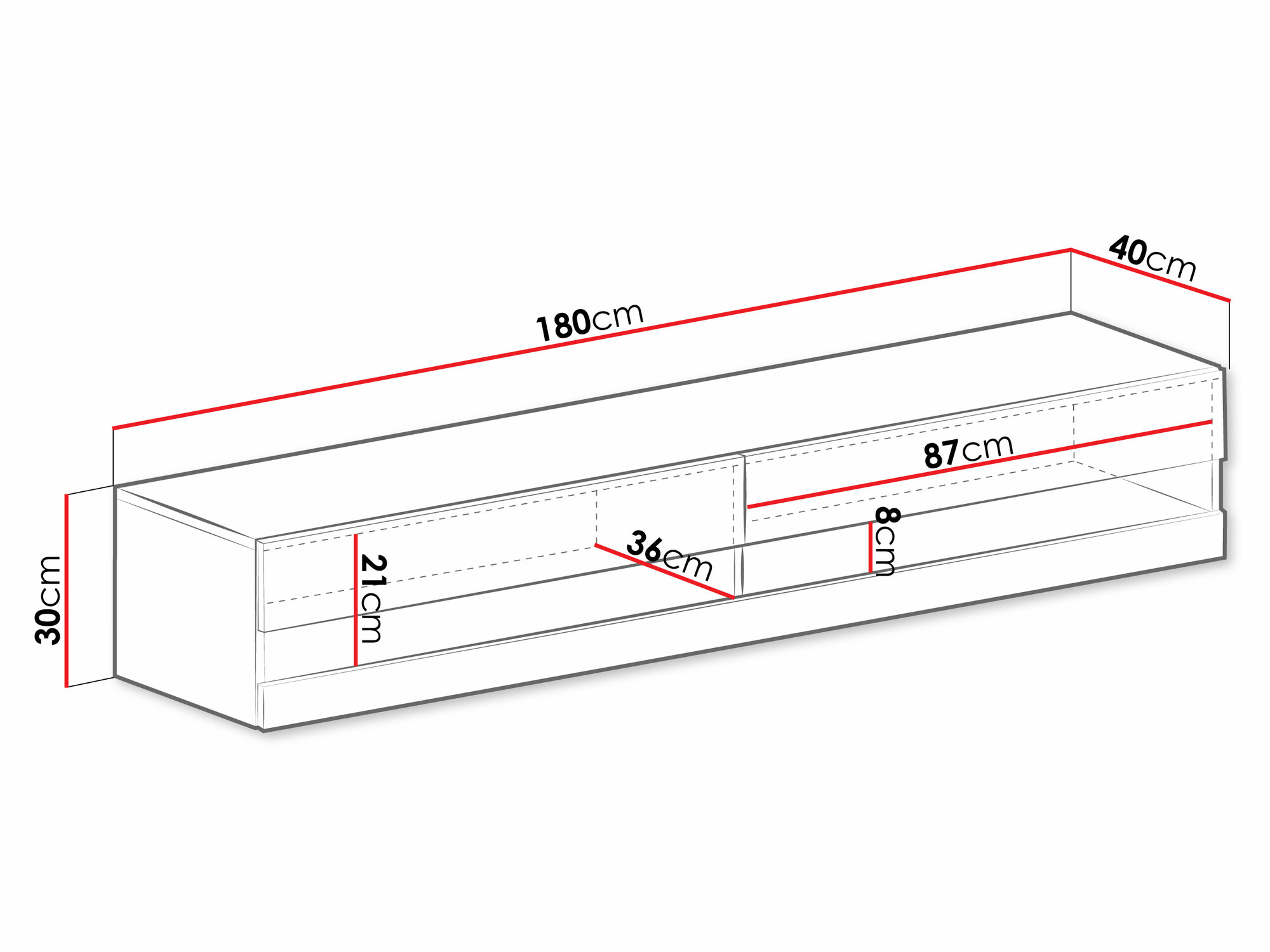 TV staliukas Venenou 120 (Balta + Blizgi balta)