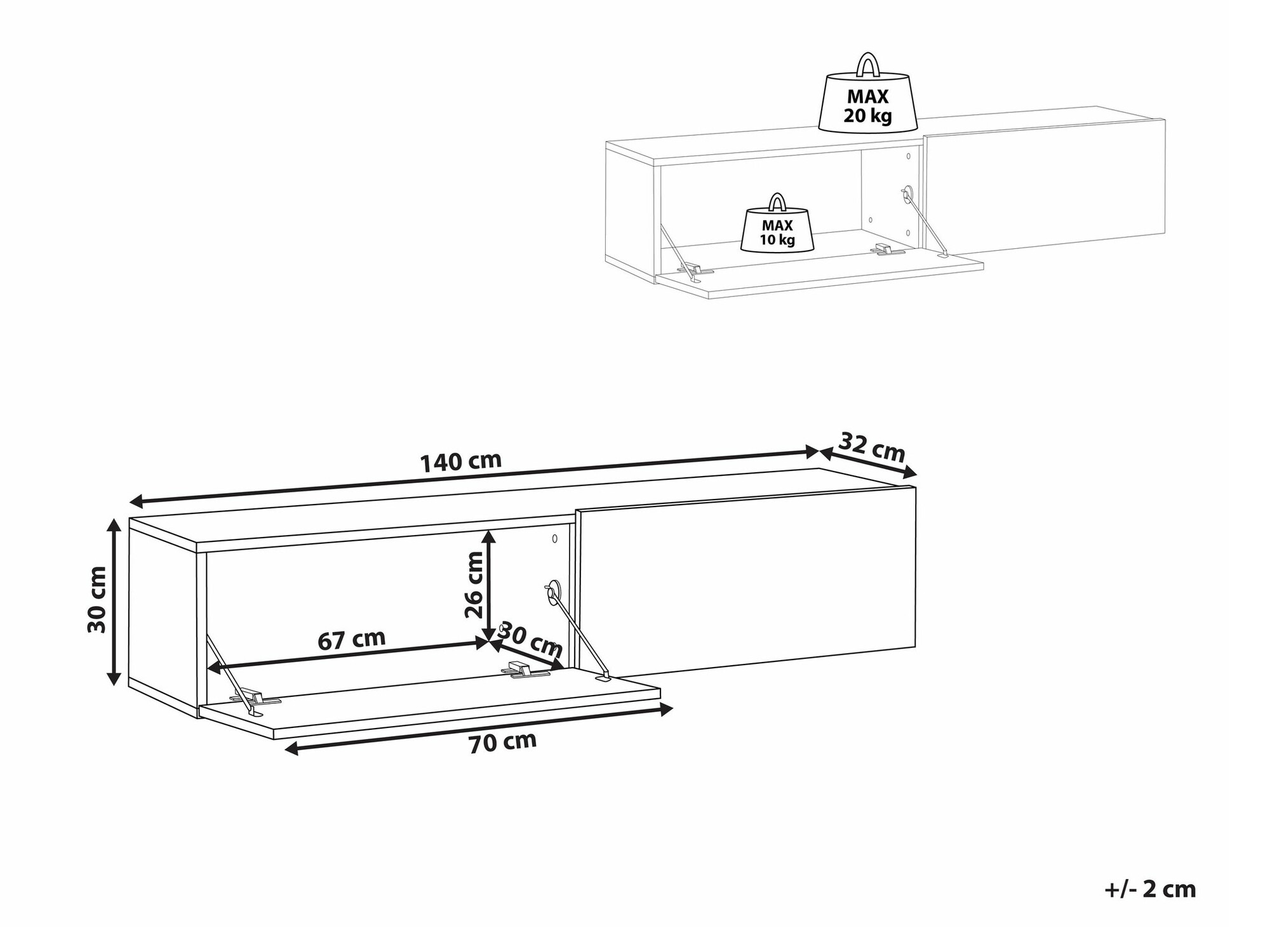 TV staliukas Berwyn 2663 (Balta)