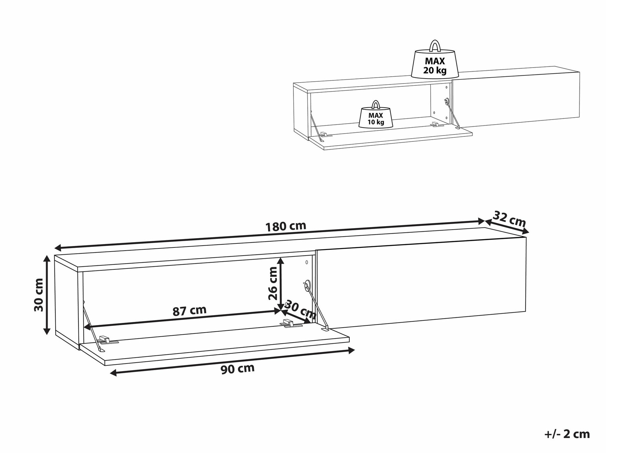 TV staliukas Berwyn 2664 (Balta)