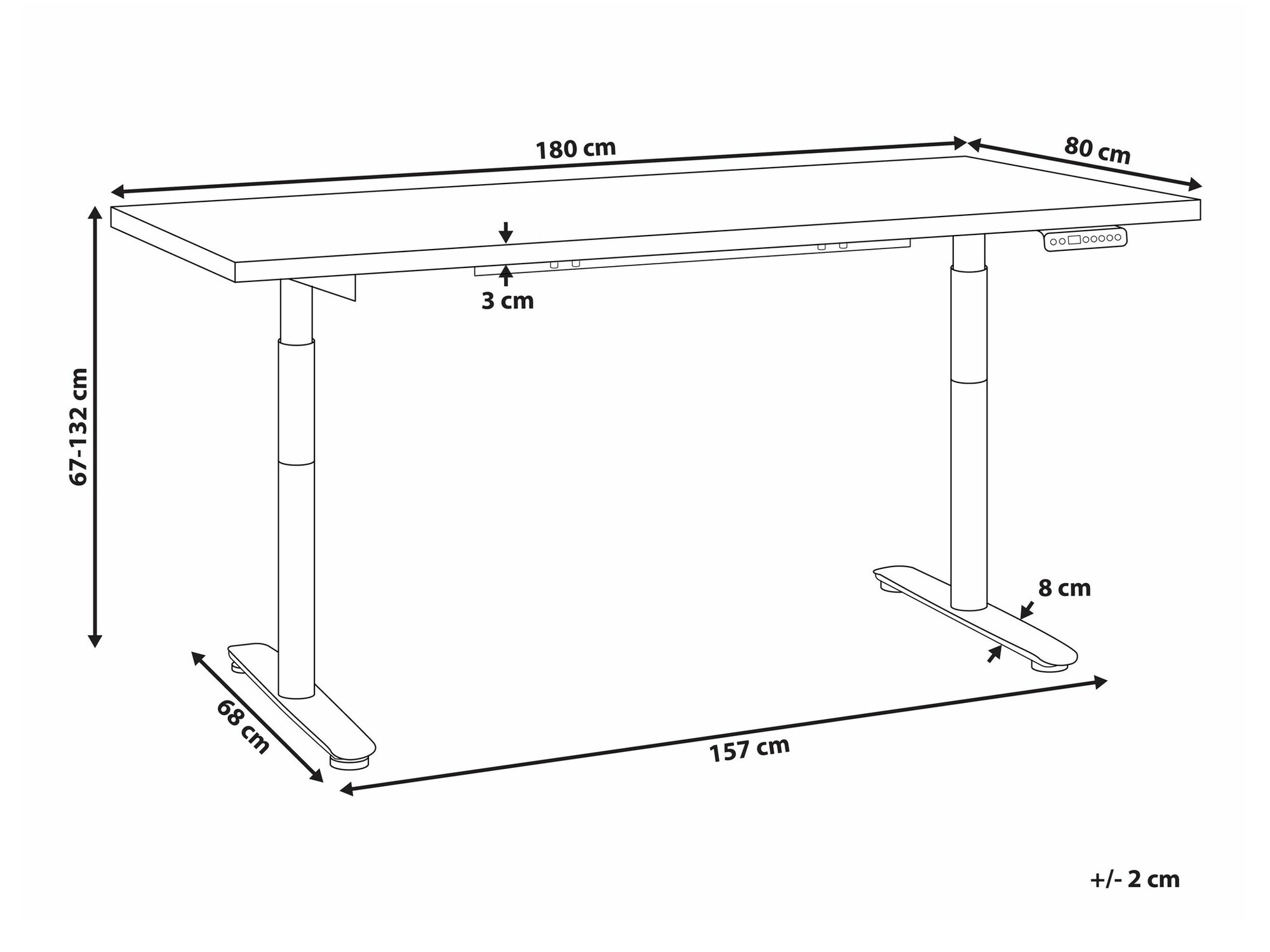 Reguliuojamo aukščio darbo stalas Berwyn 2194 (Tamsus medis)