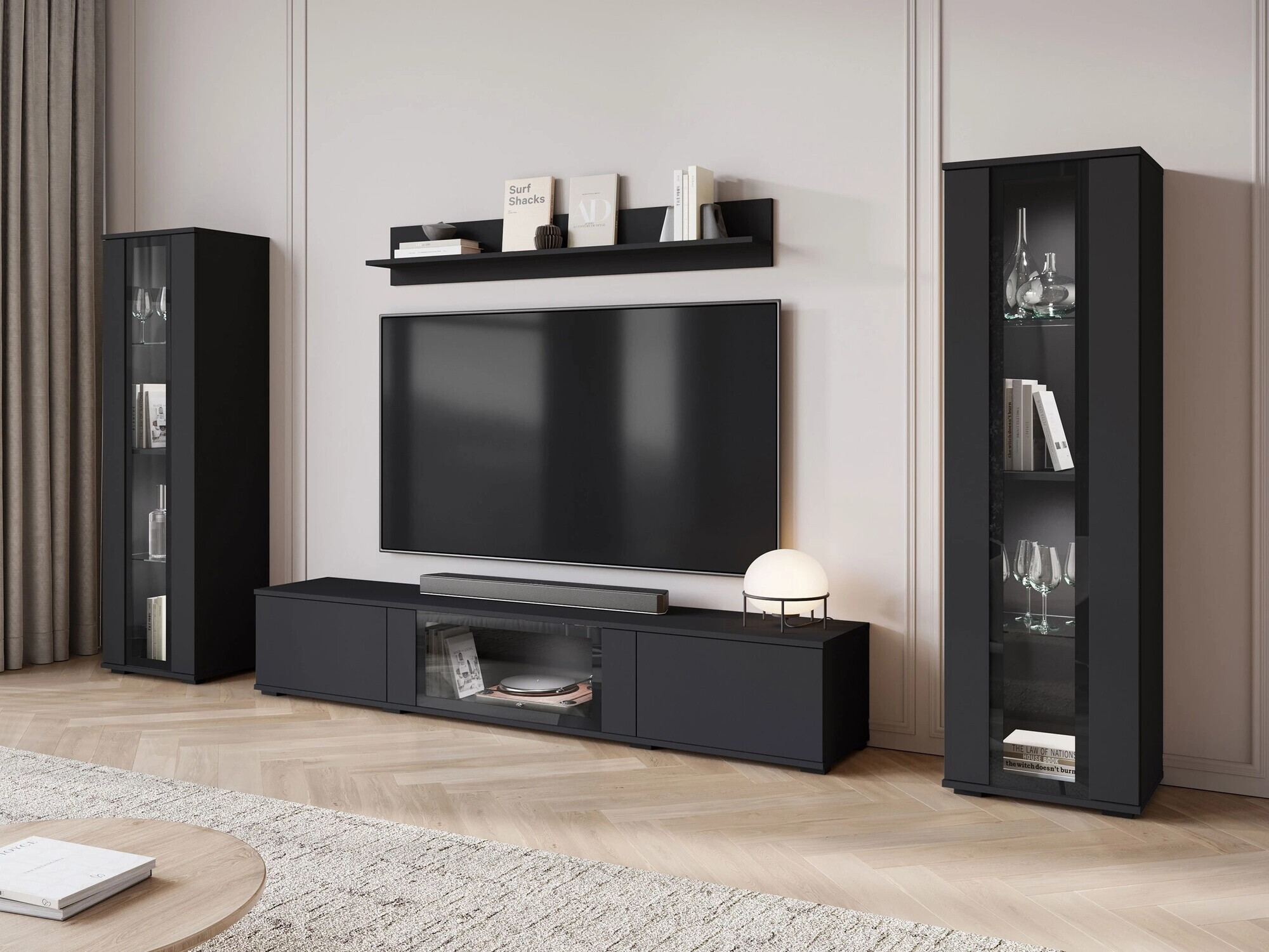 Svetainės komplektas Torcame 103 (Juoda)