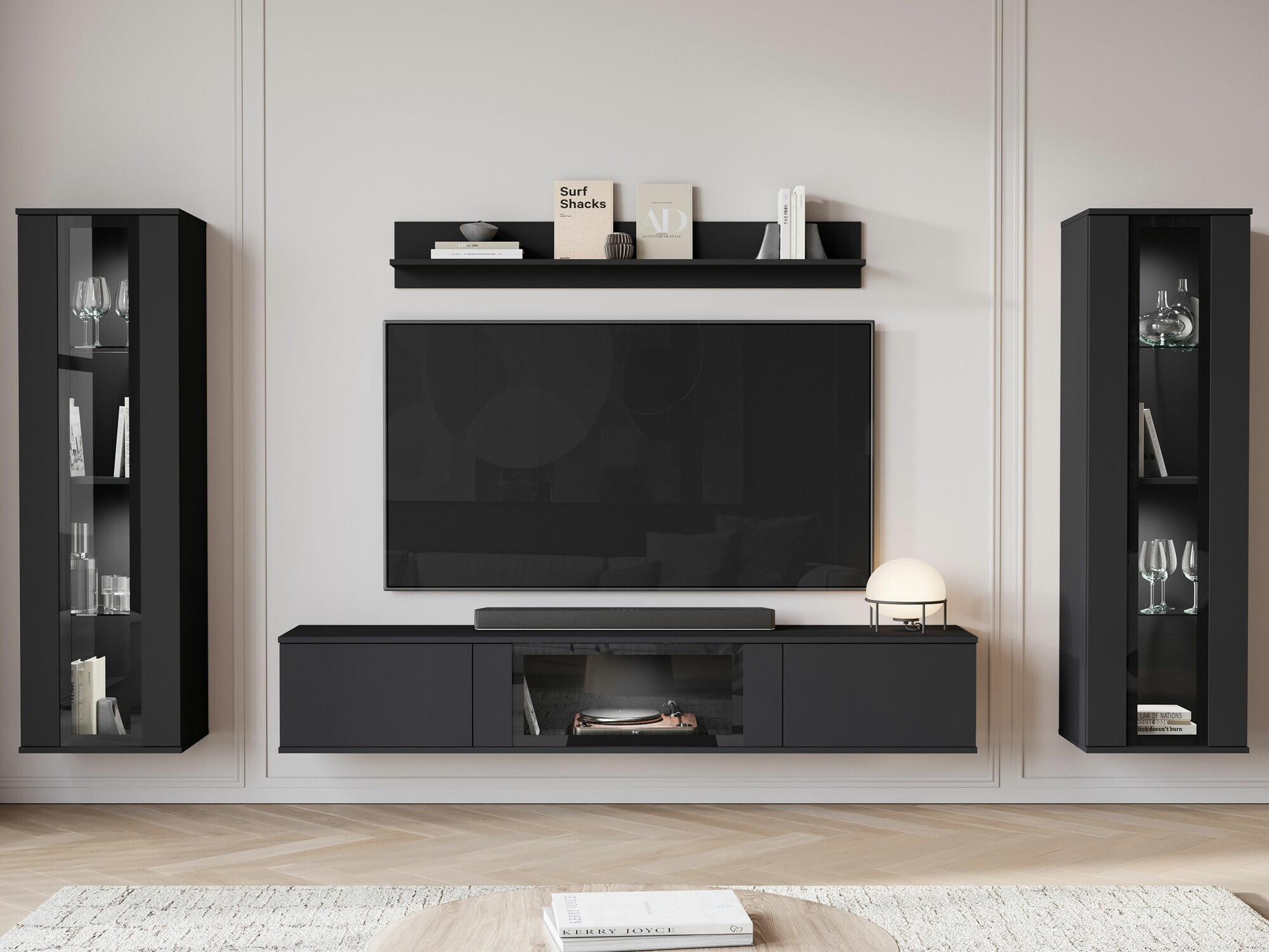 Svetainės komplektas Torcame 103 (Juoda)