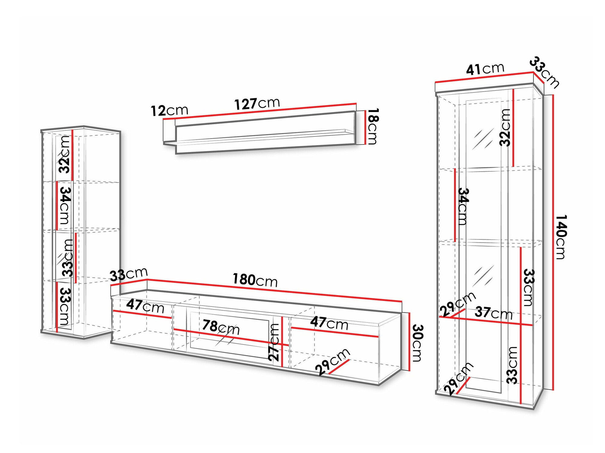 Svetainės komplektas Torcame 103 (Juoda)