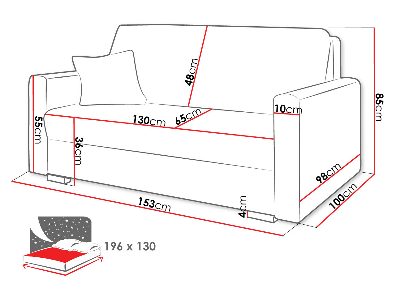 Sofa lova Solrin III (Tilia 17)