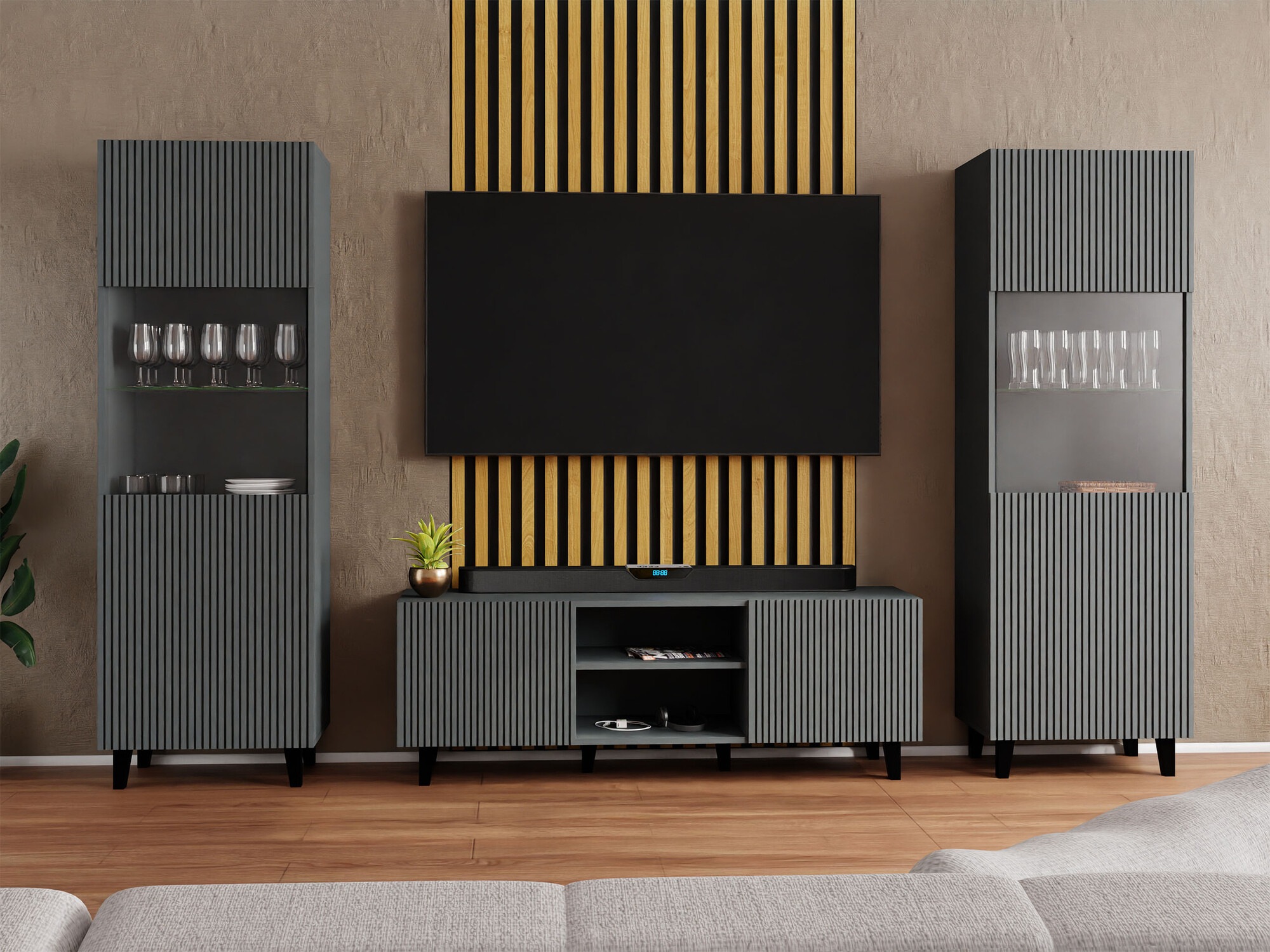 Svetainės komplektas Remeta 110 (Antracitas)