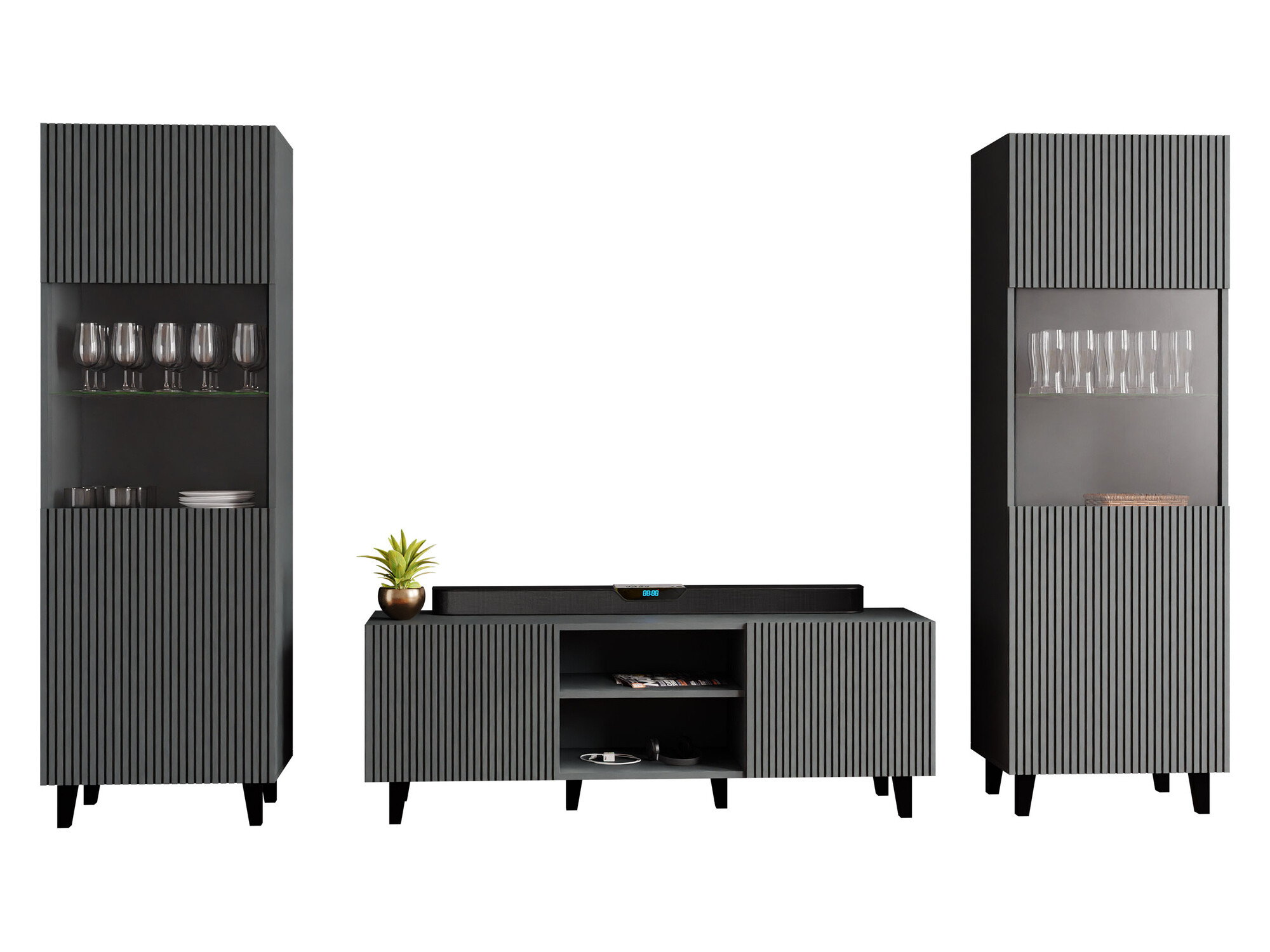 Svetainės komplektas Remeta 110 (Antracitas)