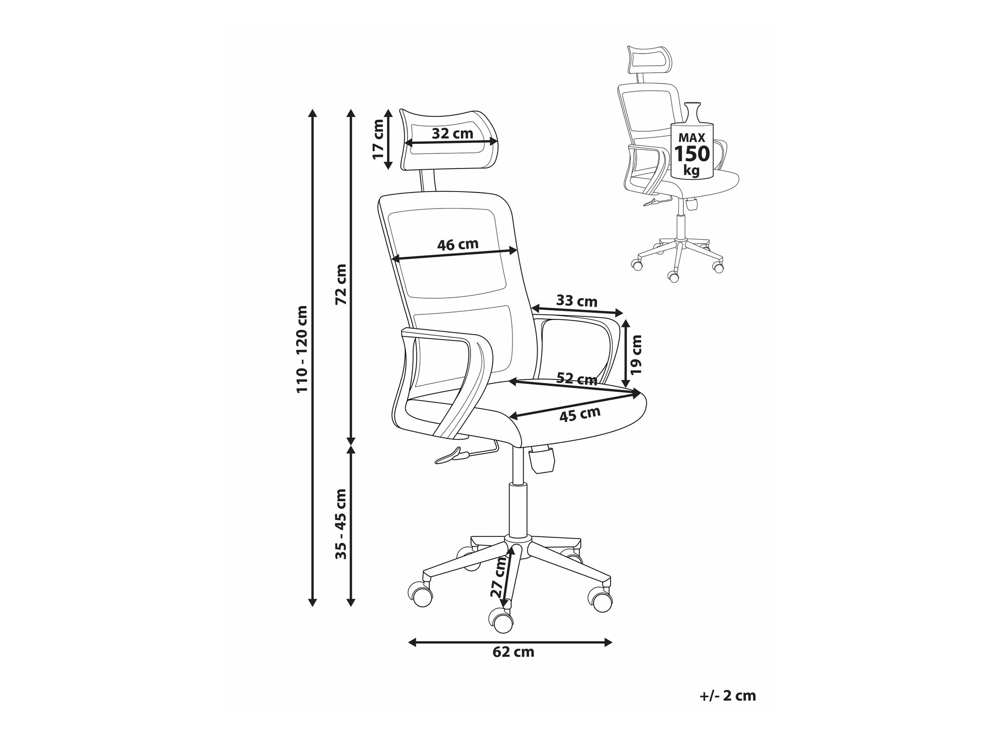 Biuro kėdė Berwyn 2685 (Smėlinė)