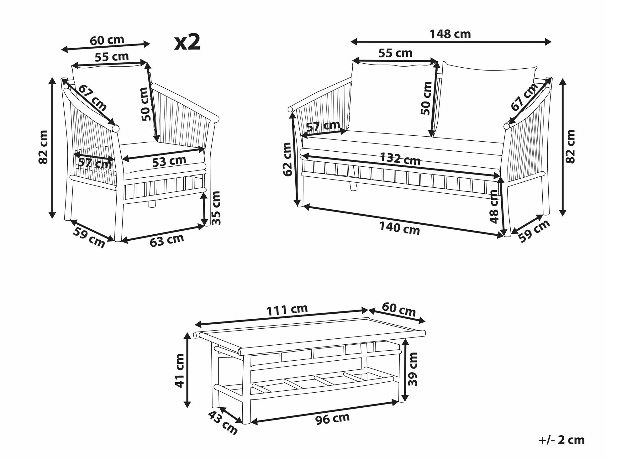 Lauko baldų komplektas Berwyn 2686