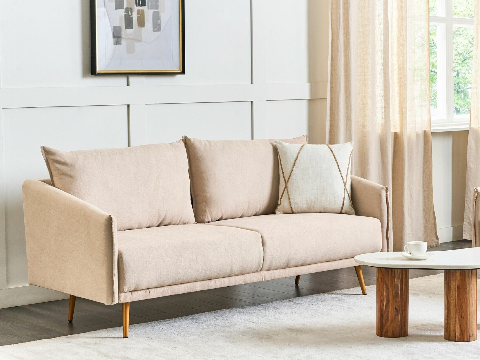 Sofa Berwyn 202 (Šviesi ruda + Auksinė)