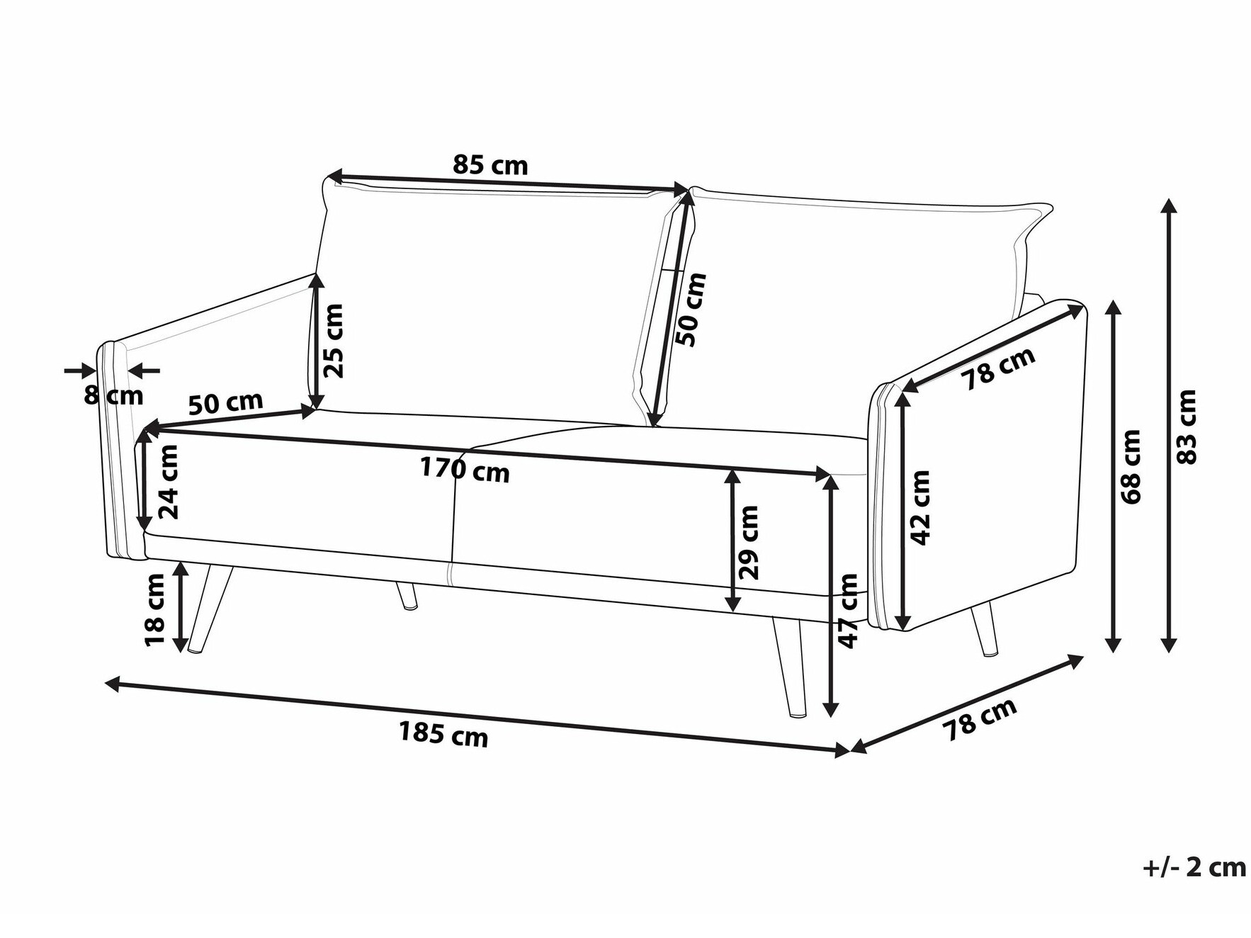 Sofa Berwyn 202 (Šviesi ruda + Auksinė)