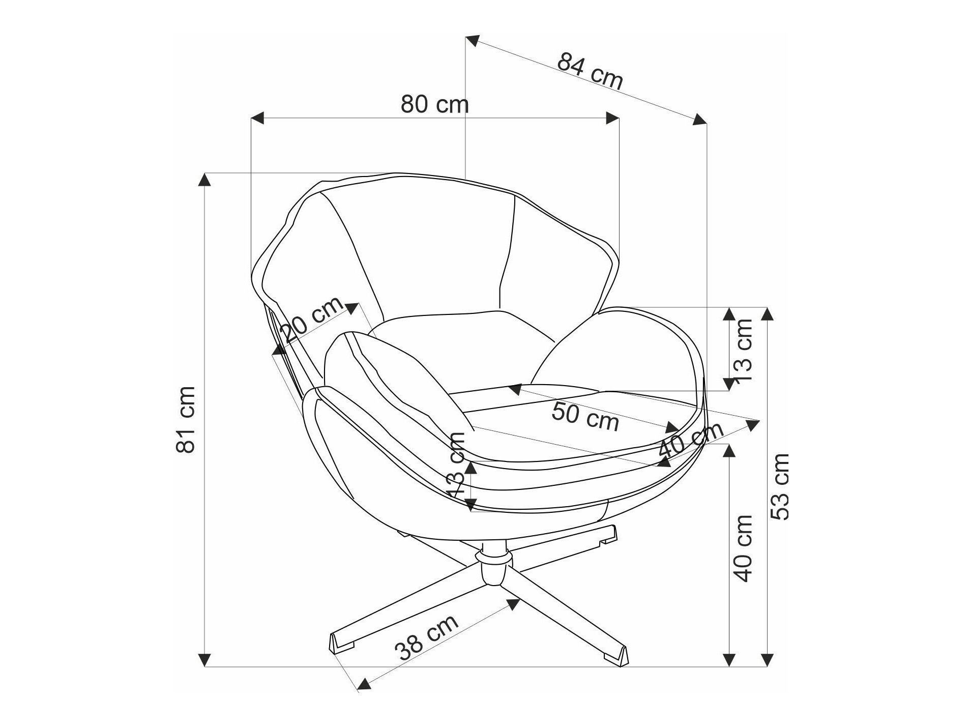 Fotelis Houston 1958 (Geltona)