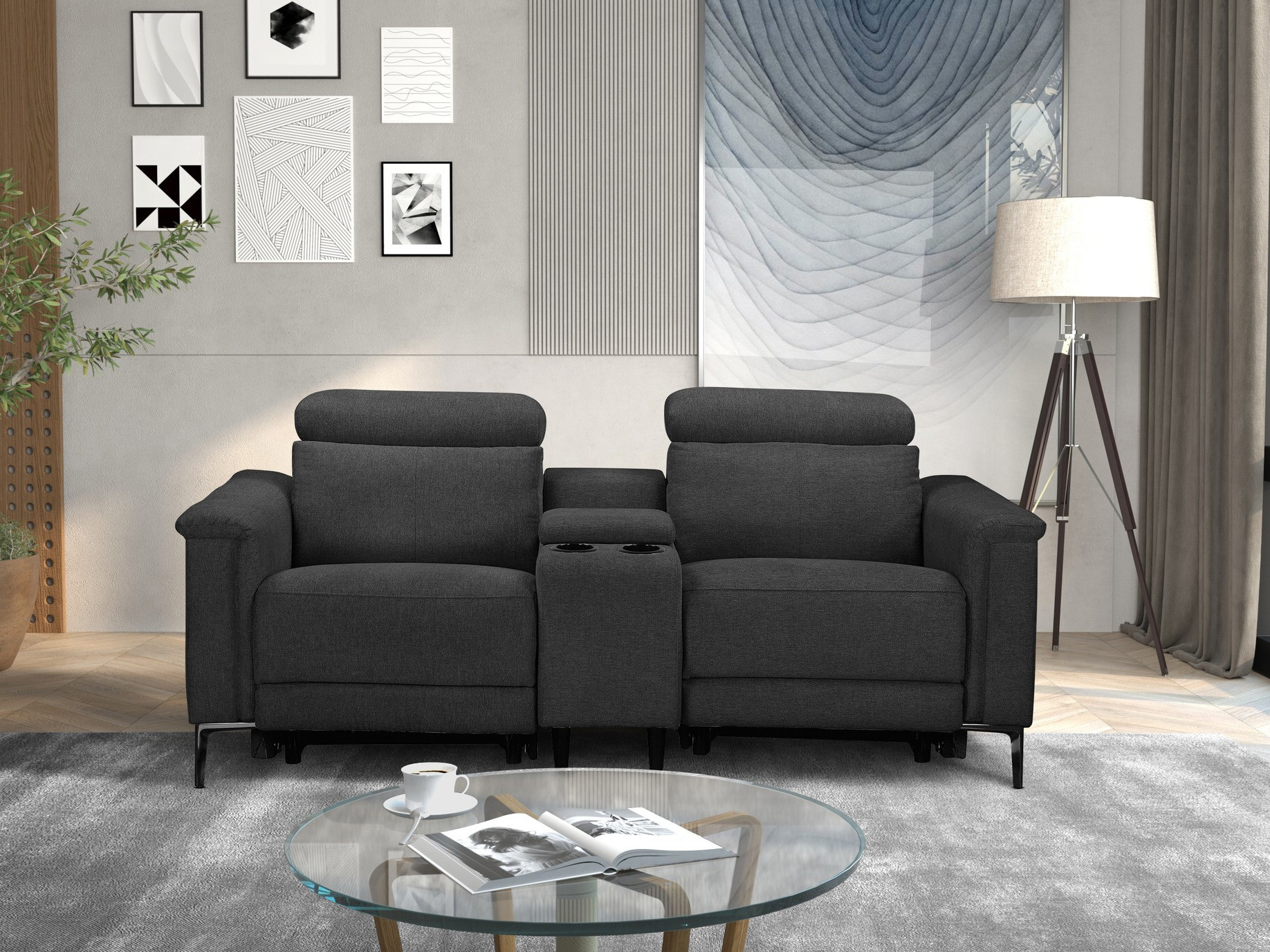 Sofa reglaineris Evamare 101 (Tamsi pilka)