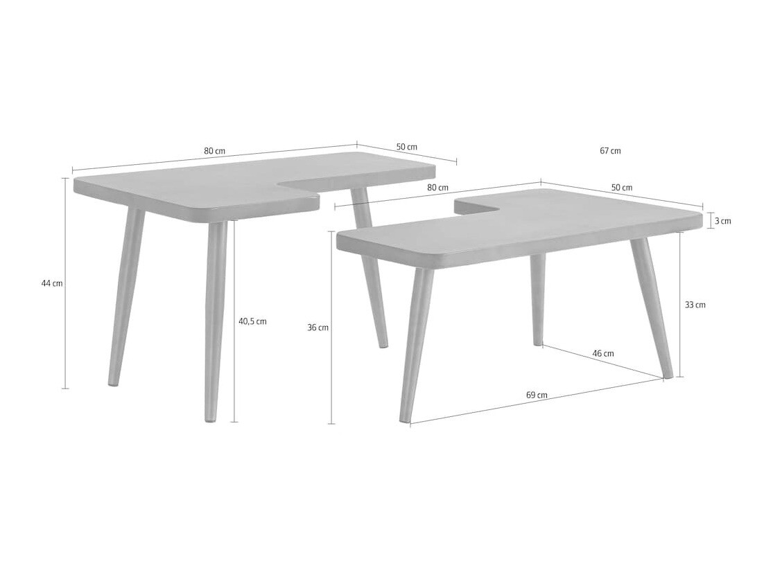 Žurnalinių staliukų komplektas Denton 1466