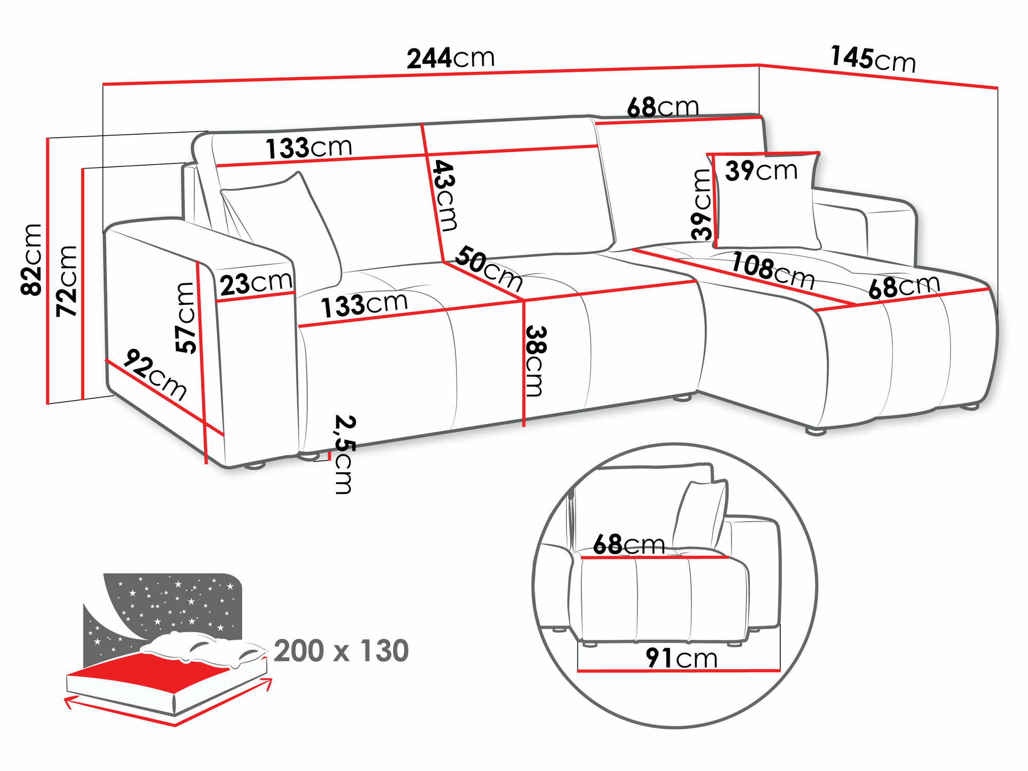 Minkštas kampas Comfivo Laurus (Velo 623)