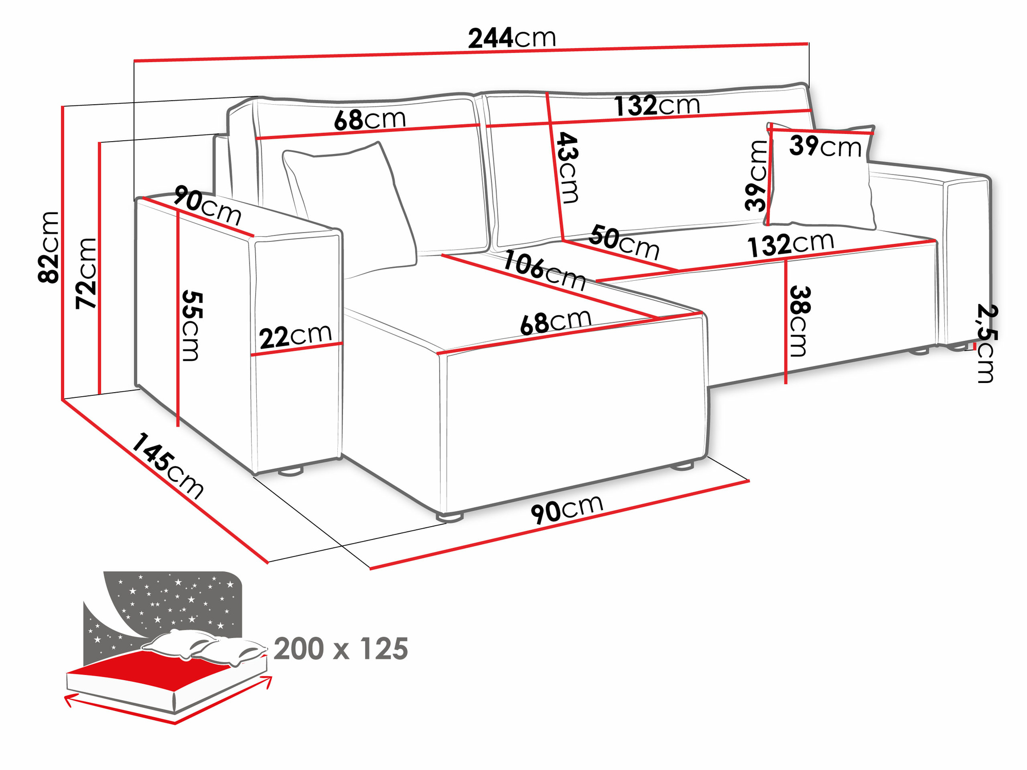 Minkštas kampas Vespes (Poso 100)