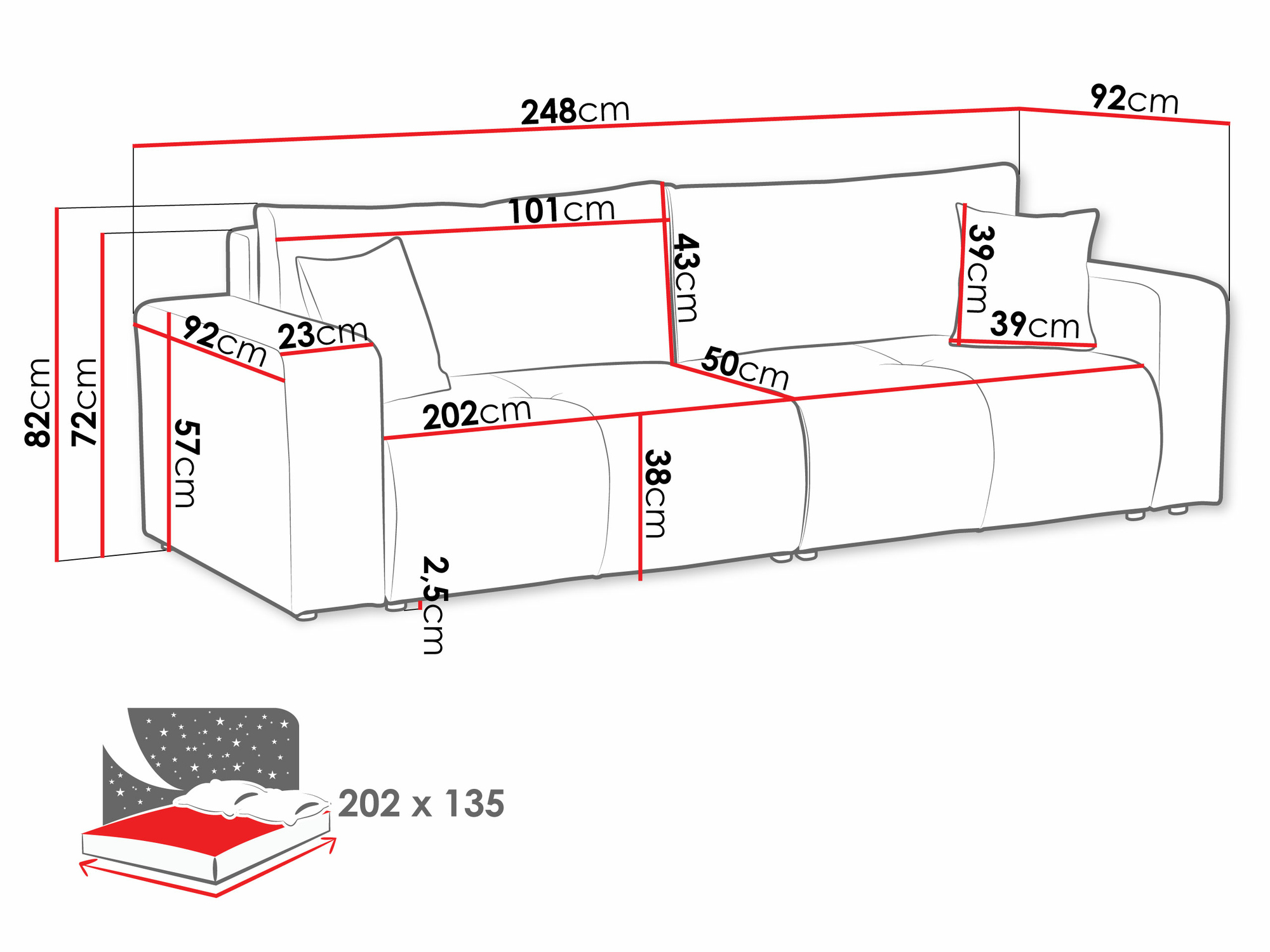 Sofa lova Comfivo Laurus (Velo 623)