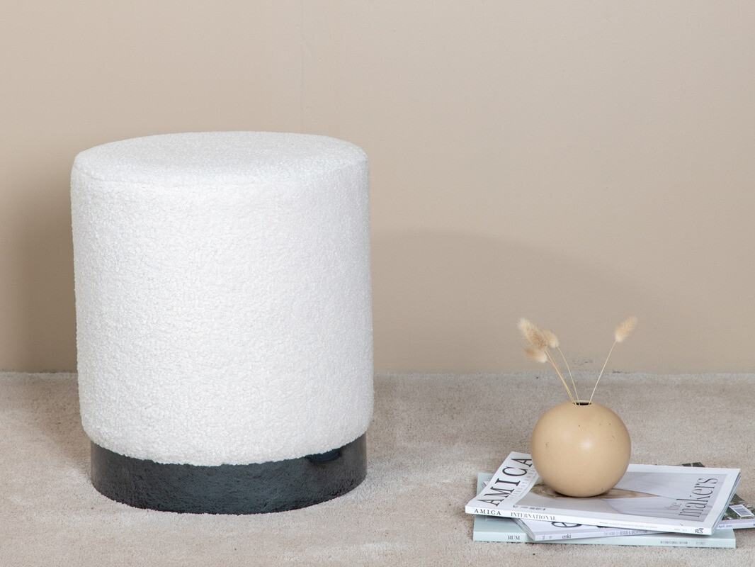 Pufas Dallas 2936 (Balta + Blizgi juoda)