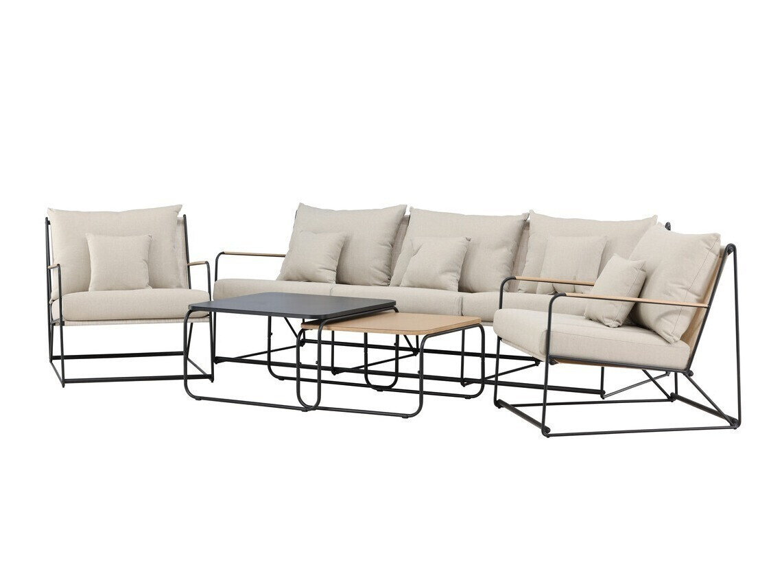 Lauko baldų komplektas Dallas 5286 (Juoda + Smėlinė)