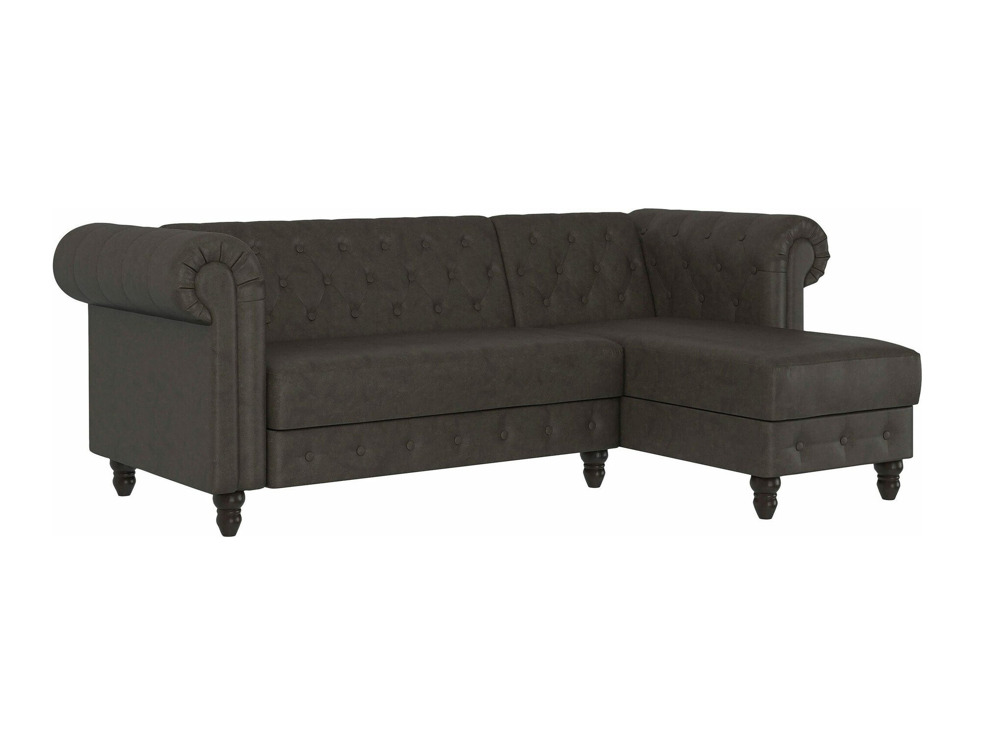 Chesterfield minkštas kampas Tulsa 622 (Dakr ruda)