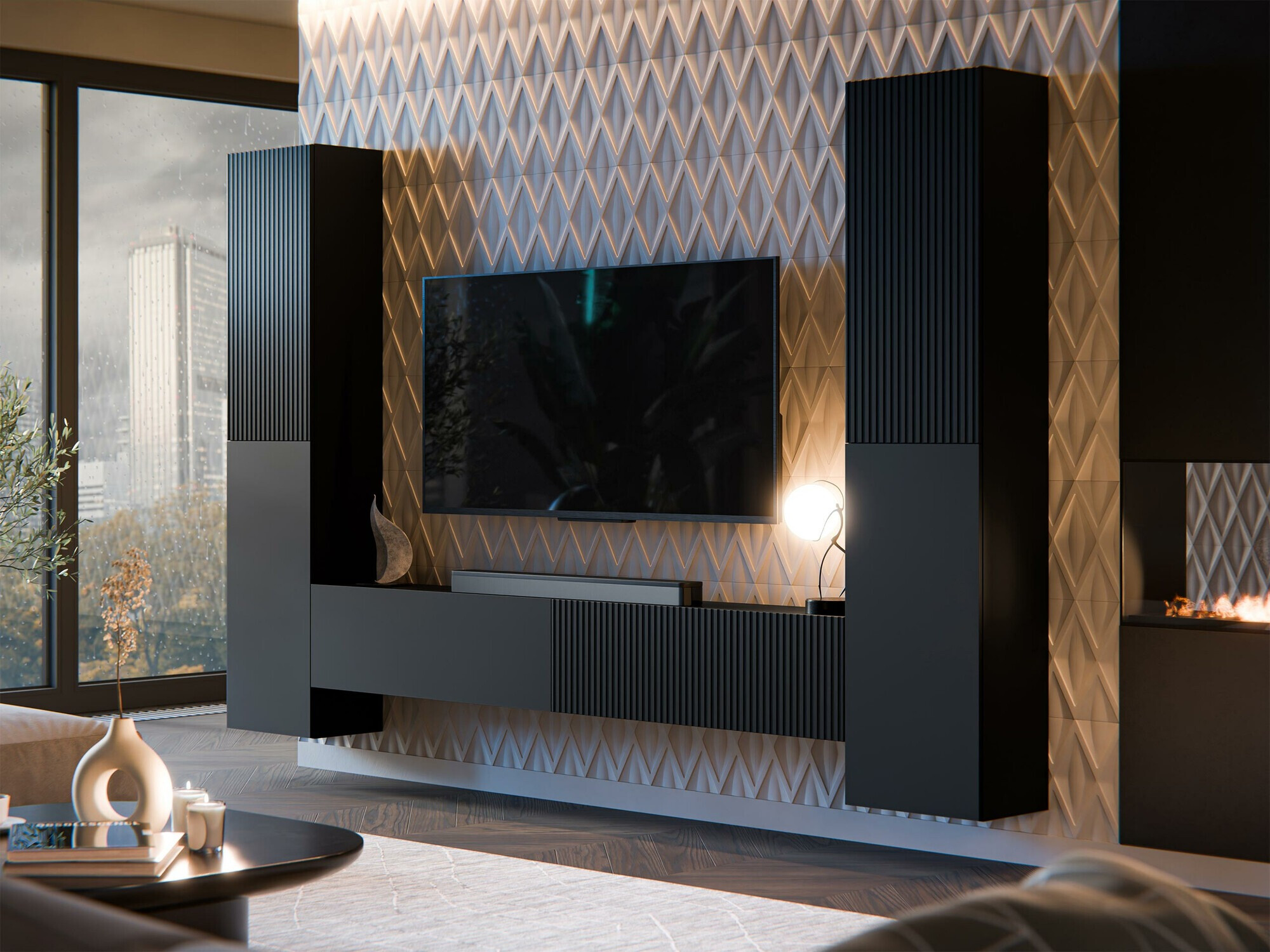 Svetainės komplektas Species II (Juoda)