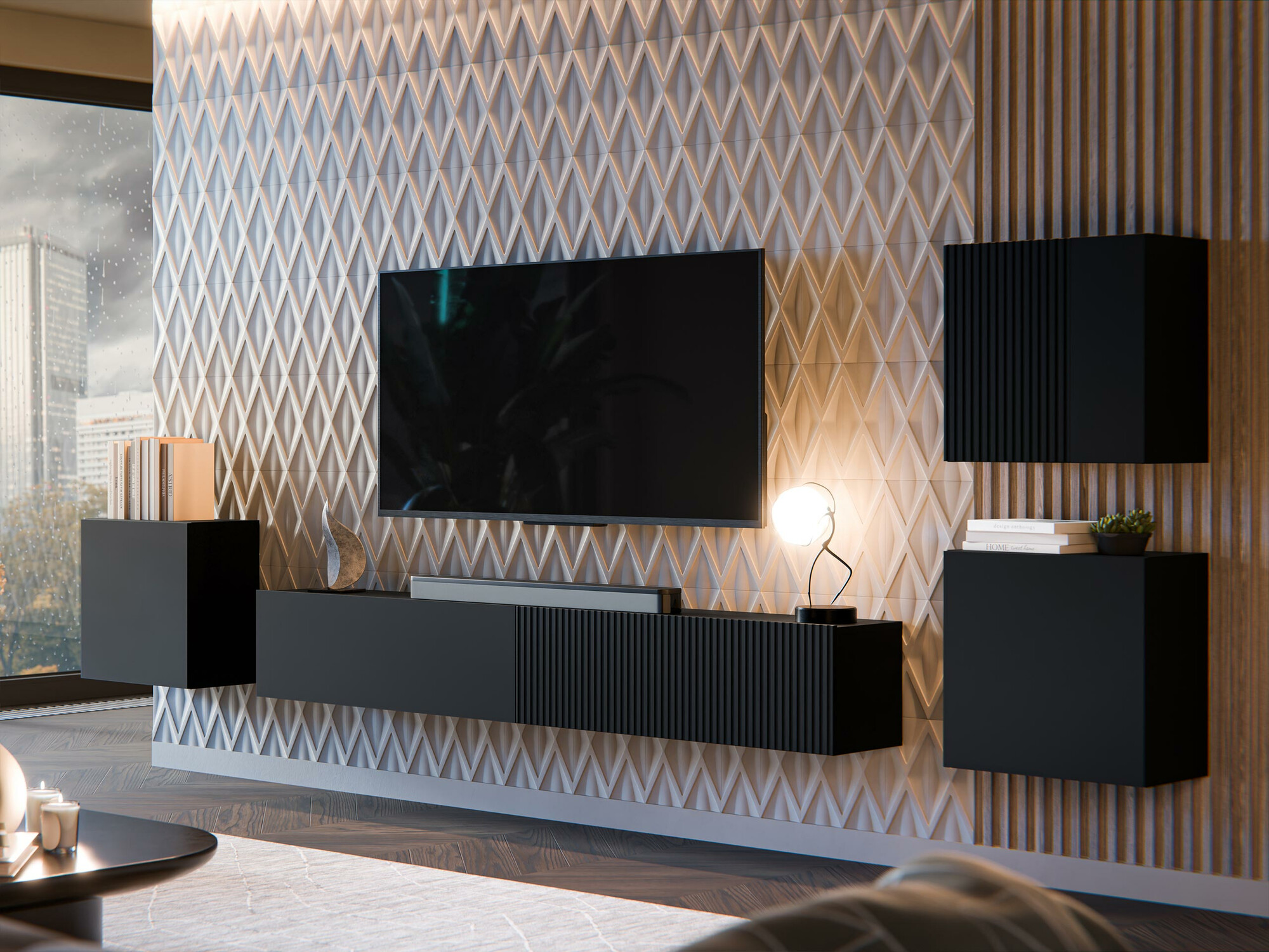 Svetainės komplektas Species IV (Juoda)