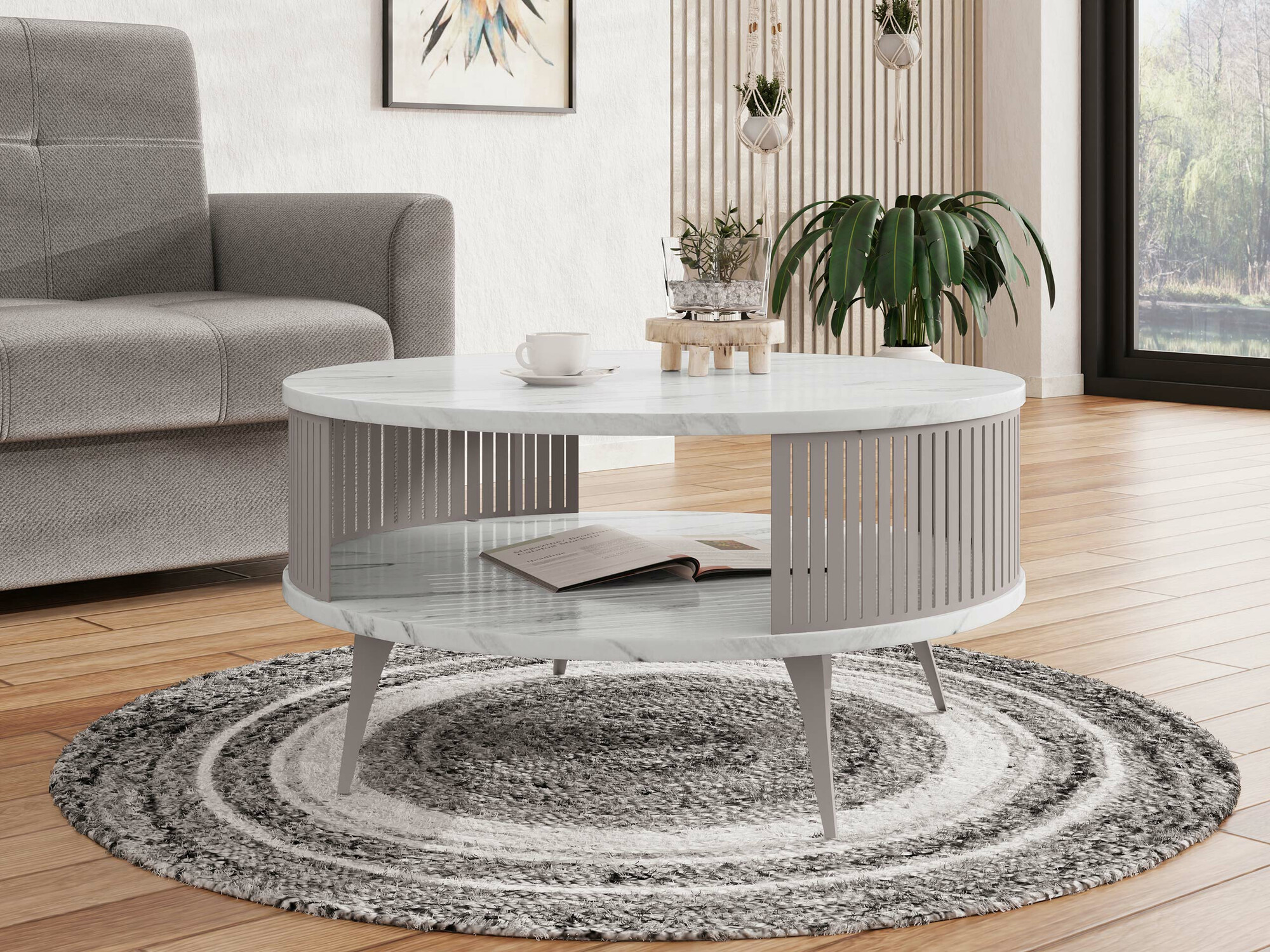 Žurnalinis staliukas Vitum VI (Kašmyras + Baltas marmuras)