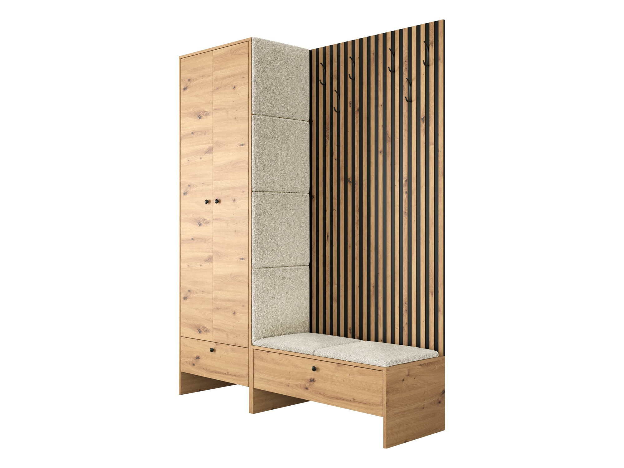 Prieškambario komplektas Donio III (Artisan ąžuolas + Abriamo 03)