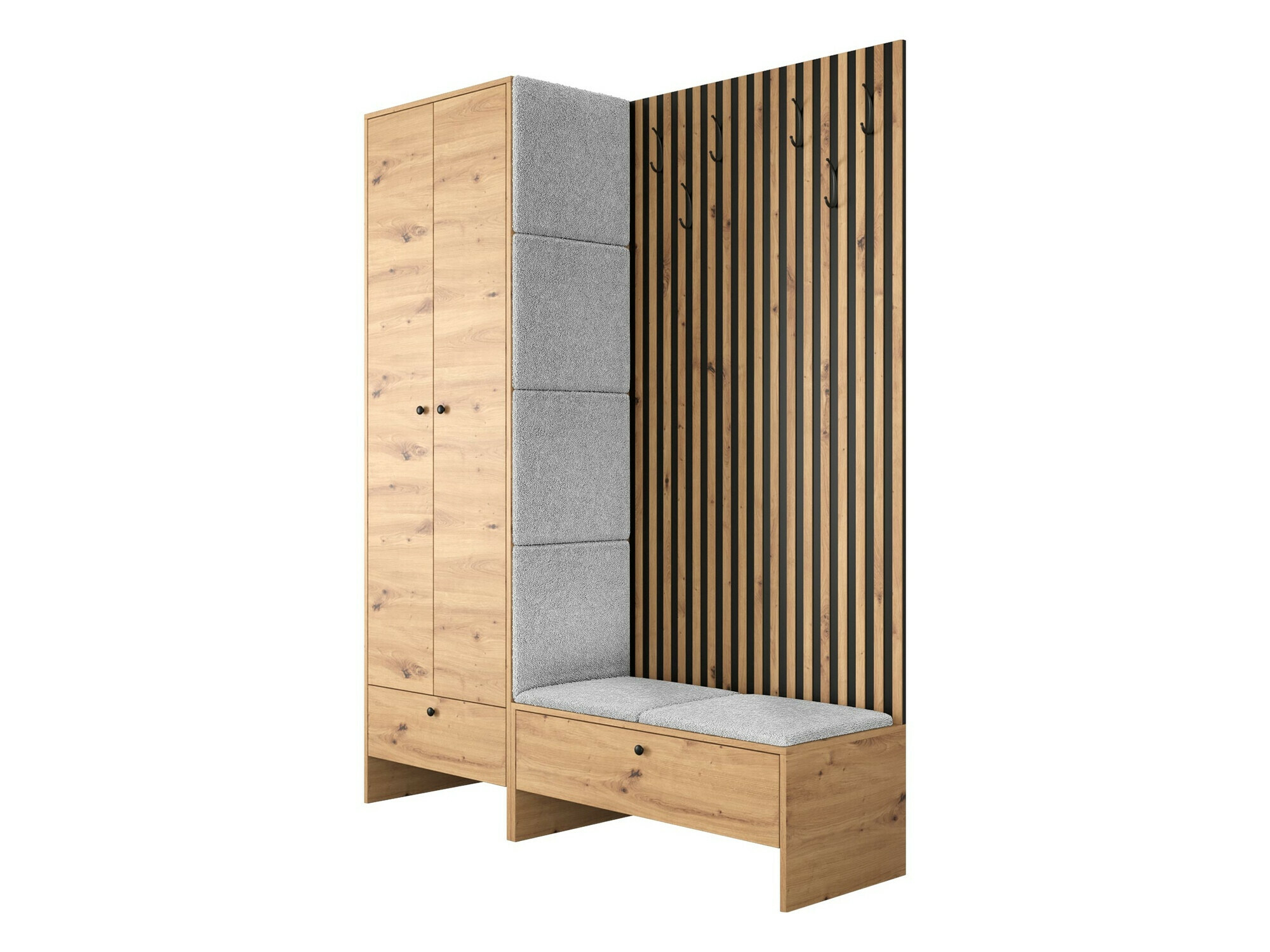 Prieškambario komplektas Donio III (Artisan ąžuolas + Abriamo 06)