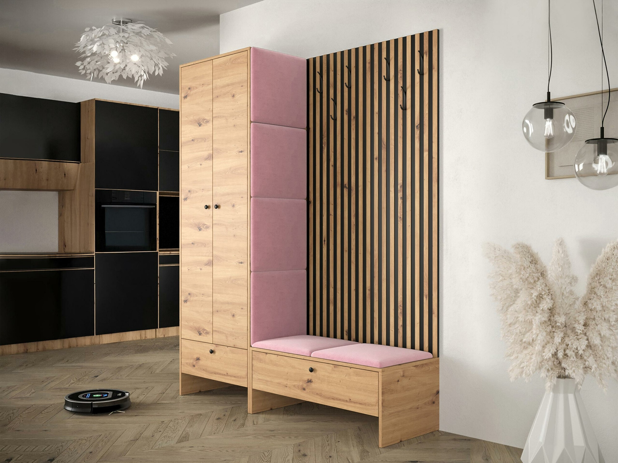 Prieškambario komplektas Donio III (Artisan ąžuolas + Manila 09)