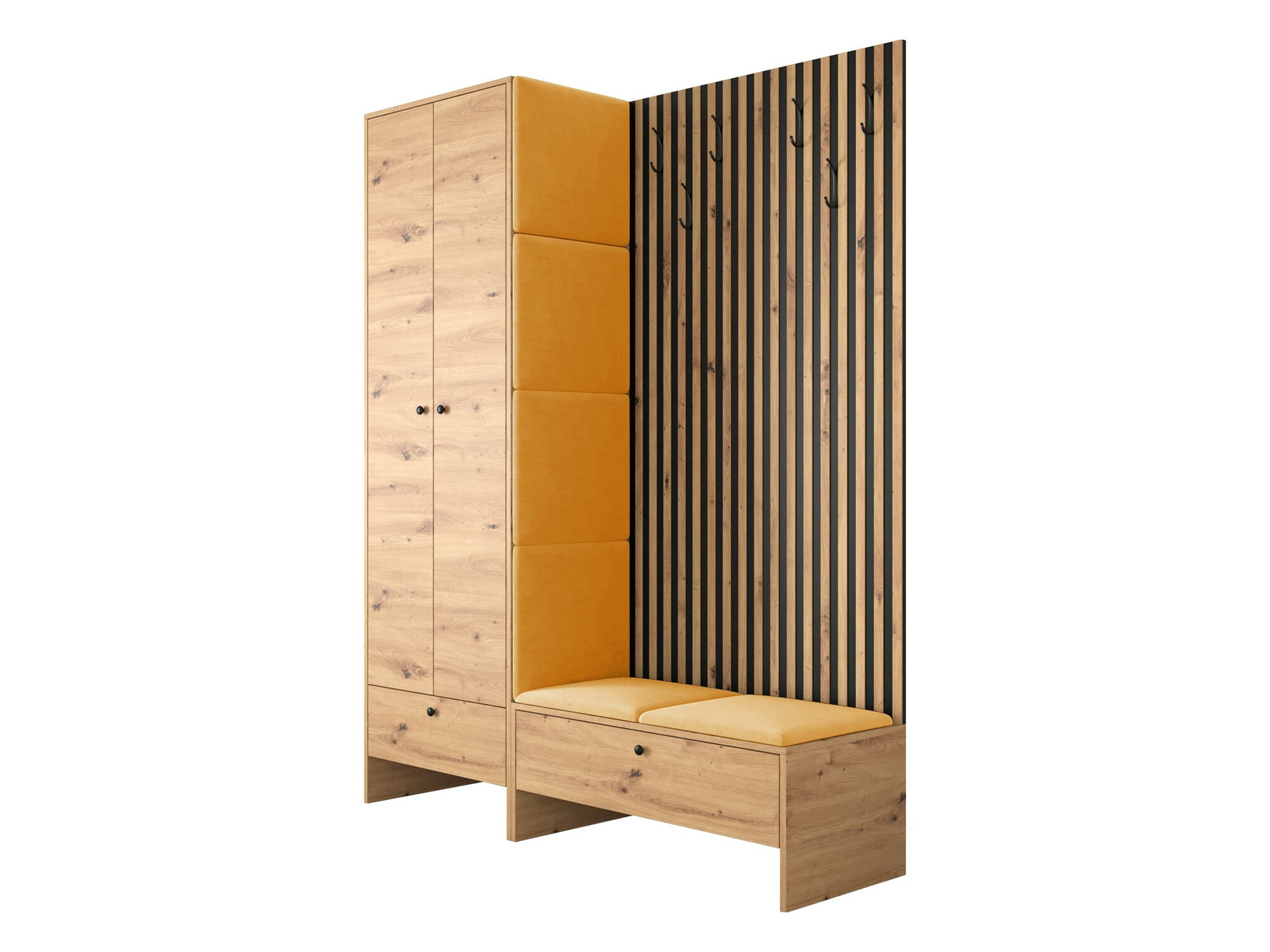 Prieškambario komplektas Donio III (Artisan ąžuolas + Manila 32)