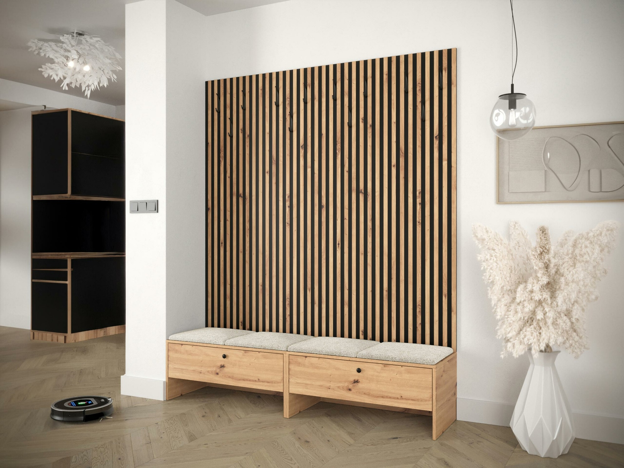 Prieškambario komplektas Donio V (Artisan ąžuolas + Abriamo 3)