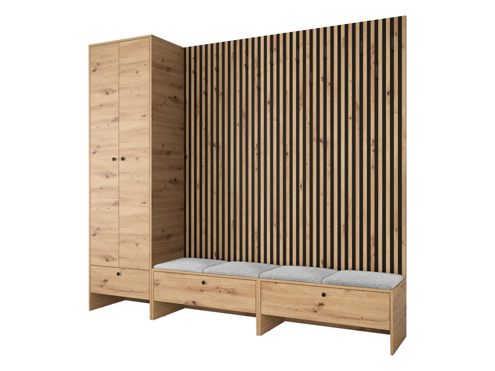 Prieškambario komplektas Donio VI (Artisan ąžuolas + Abriamo 06)