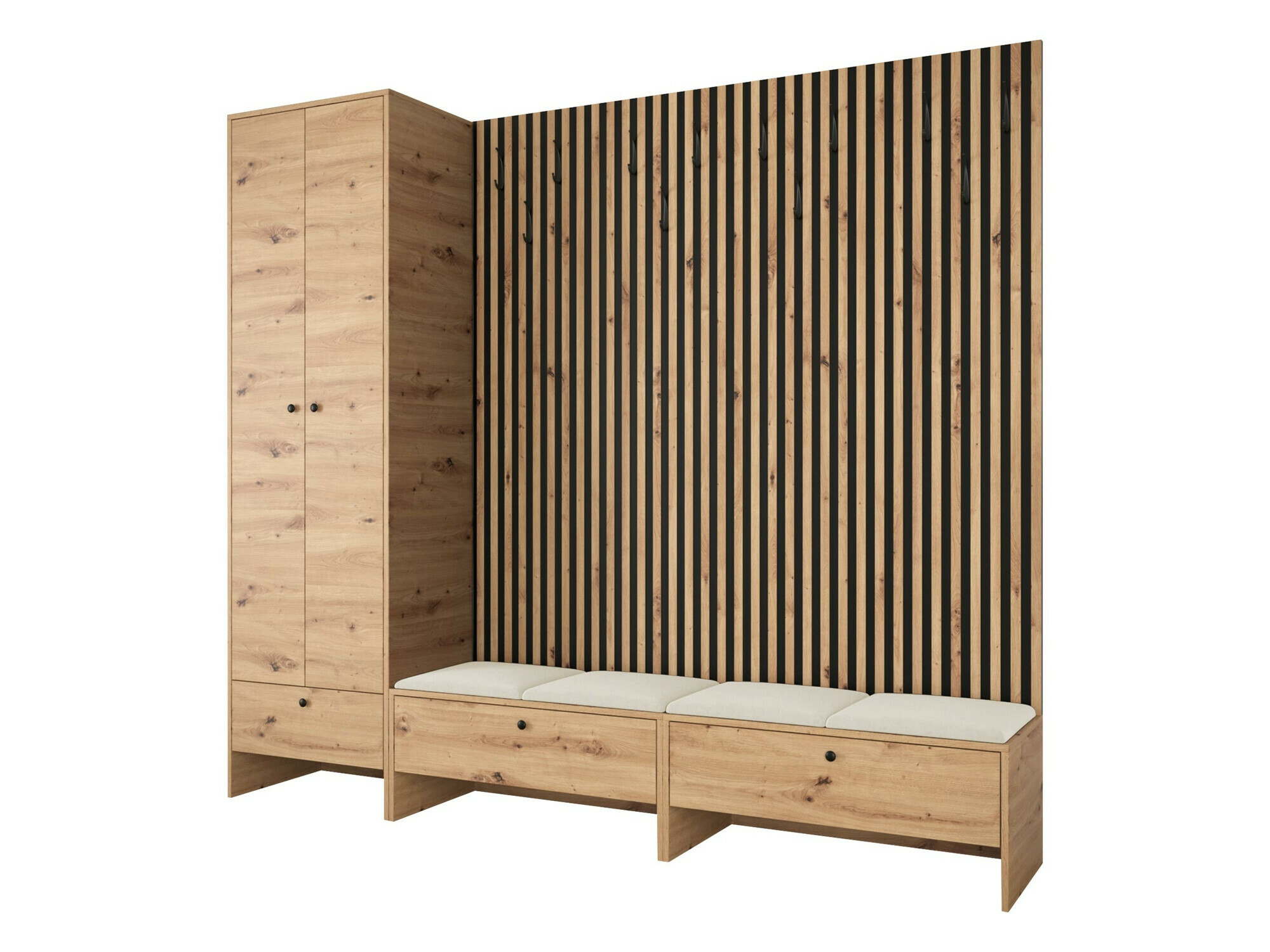 Prieškambario komplektas Donio VI (Artisan ąžuolas + Manila 02)