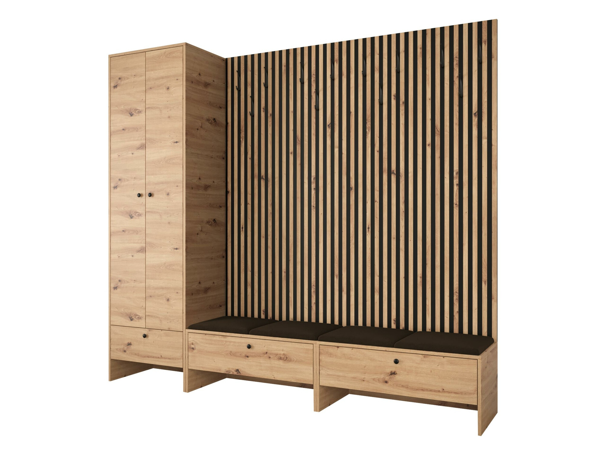 Prieškambario komplektas Donio VI (Artisan ąžuolas + Manila 04)