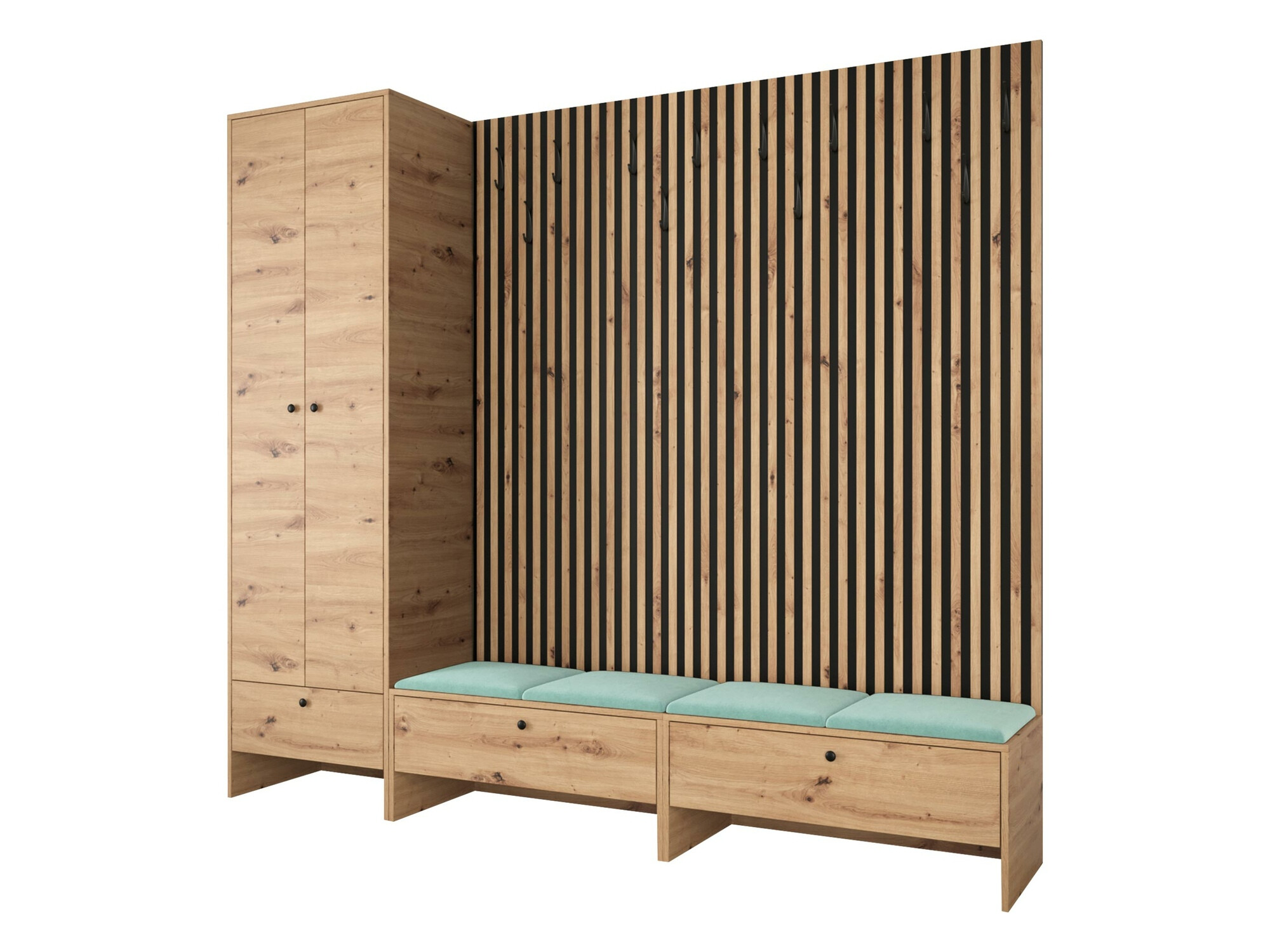 Prieškambario komplektas Donio VI (Artisan ąžuolas + Manila 11)