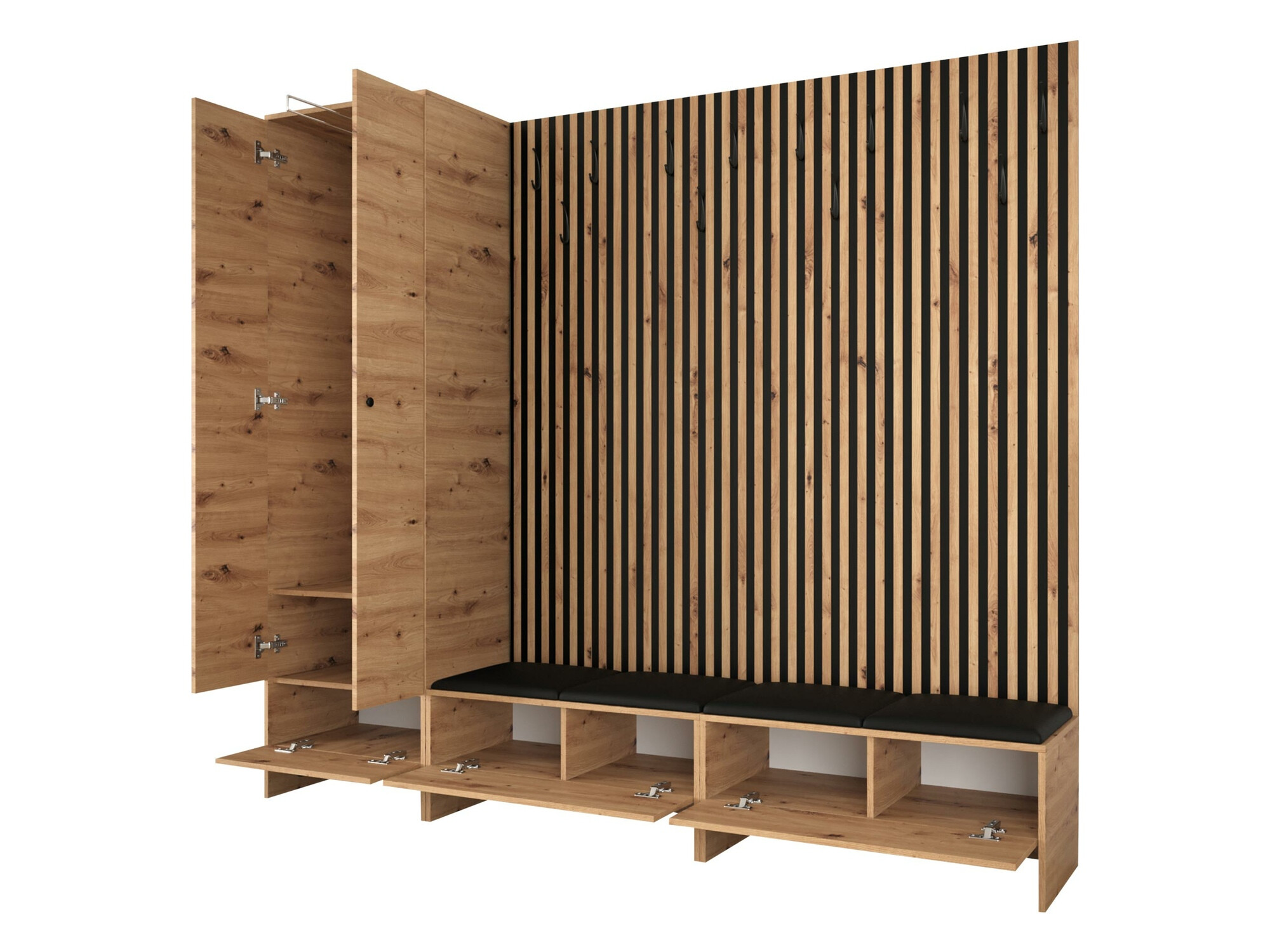 Prieškambario komplektas Donio VI (Artisan ąžuolas + Manila 11)