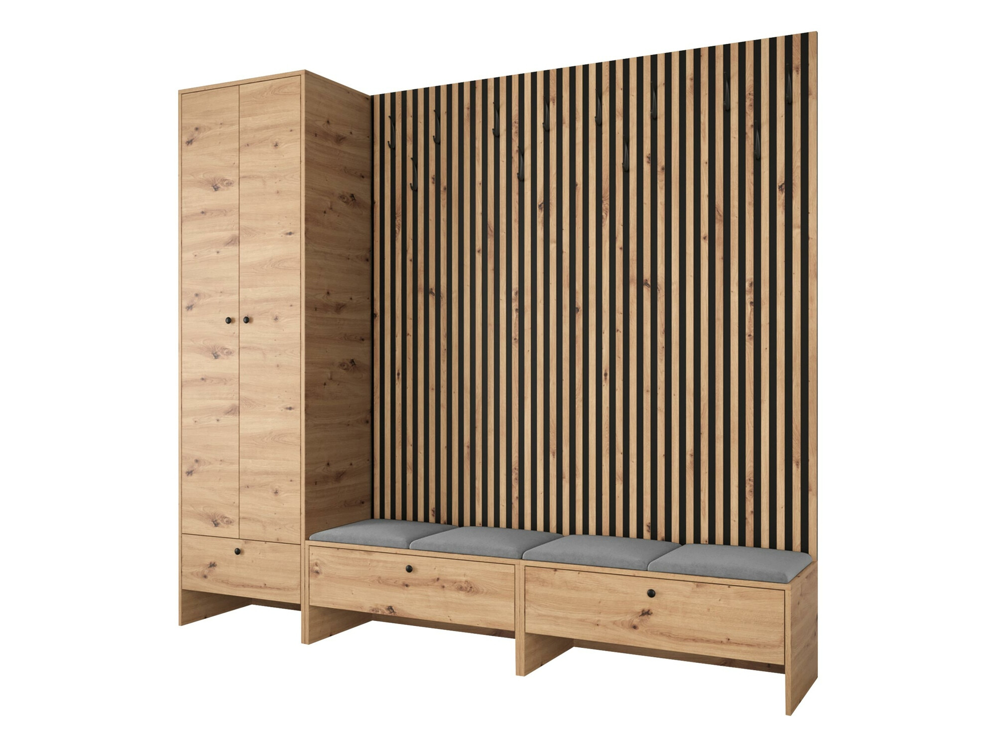 Prieškambario komplektas Donio VI (Artisan ąžuolas + Manila 16)