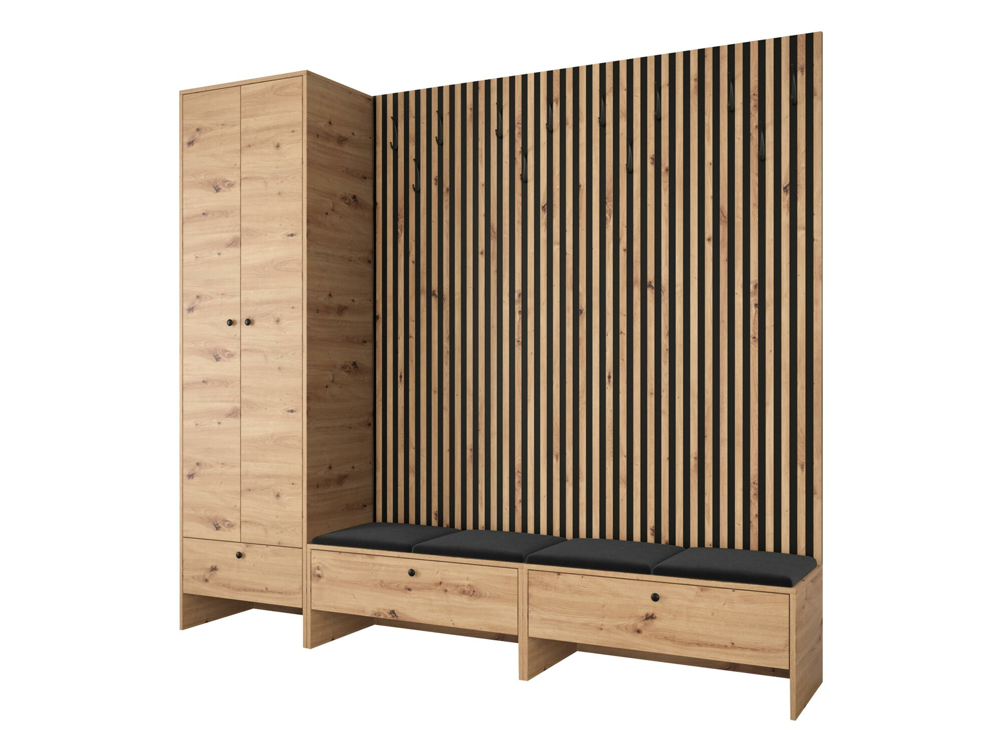 Prieškambario komplektas Donio VI (Artisan ąžuolas + Manila 18)