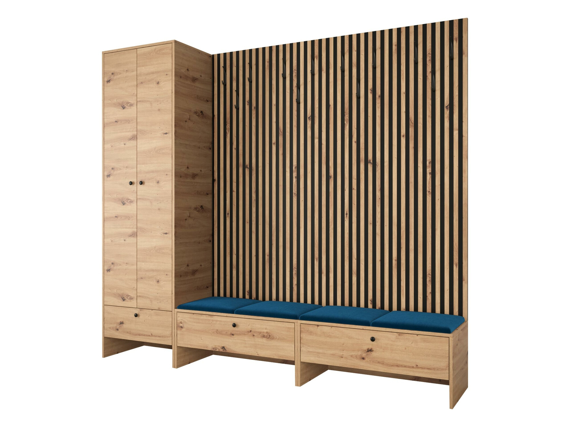 Prieškambario komplektas Donio VI (Artisan ąžuolas + Manila 26)